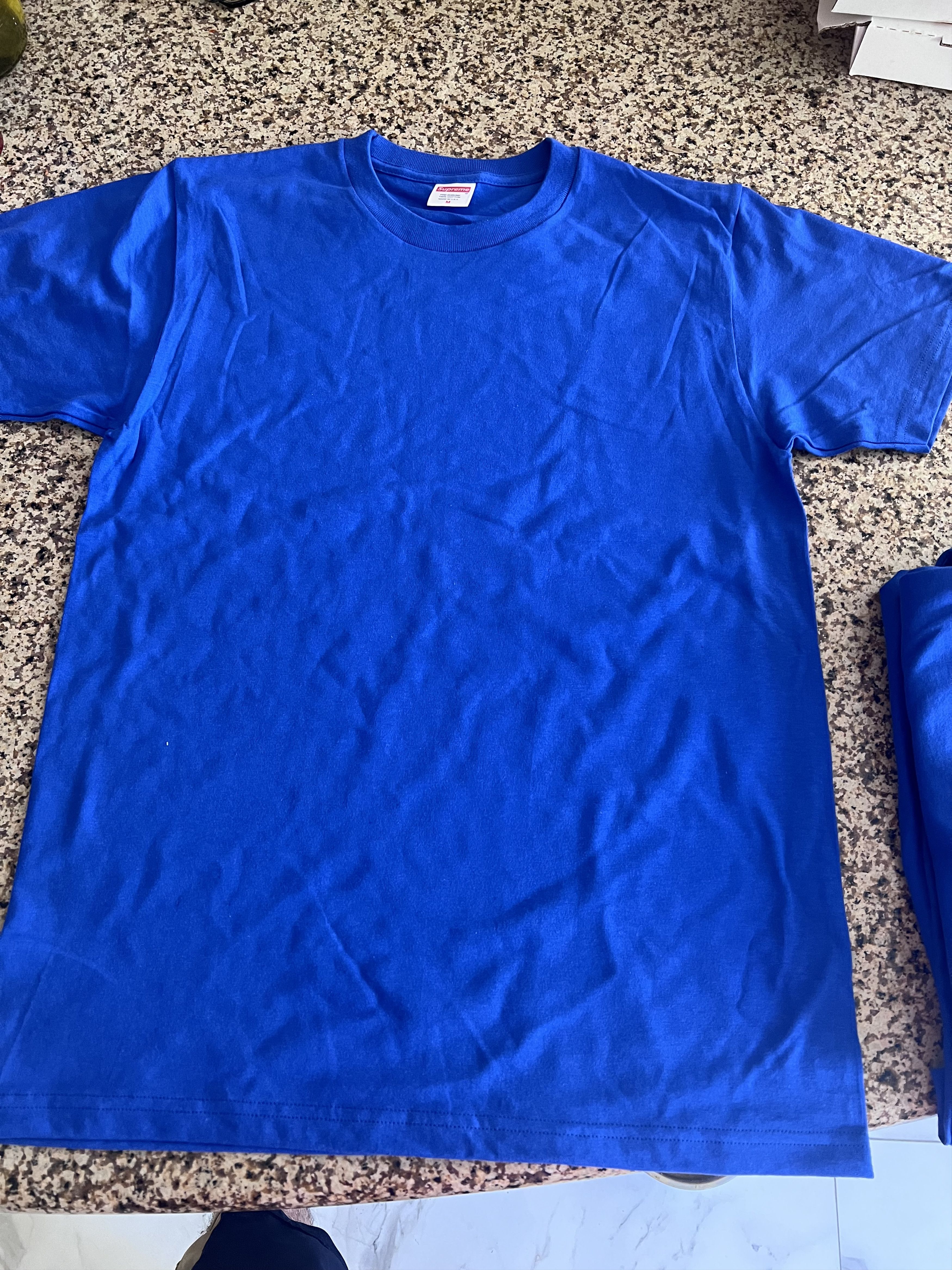 Supreme Supreme Men's Blue and Navy T-shirt Size Medium Size US M / EU 48-50 / 2 - 5 Thumbnail