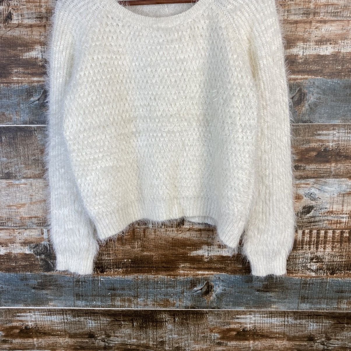 Other DL Ingni White Mohair shaggy fur japan Knitwear #C1148 Size M / US 6-8 / IT 42-44 - 6 Thumbnail