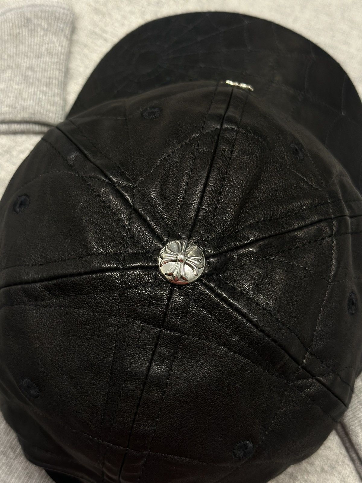Chrome Hearts 🔥Chrome Hearts Black Silver Cross Leather Hat🔥 Size ONE SIZE - 5 Thumbnail