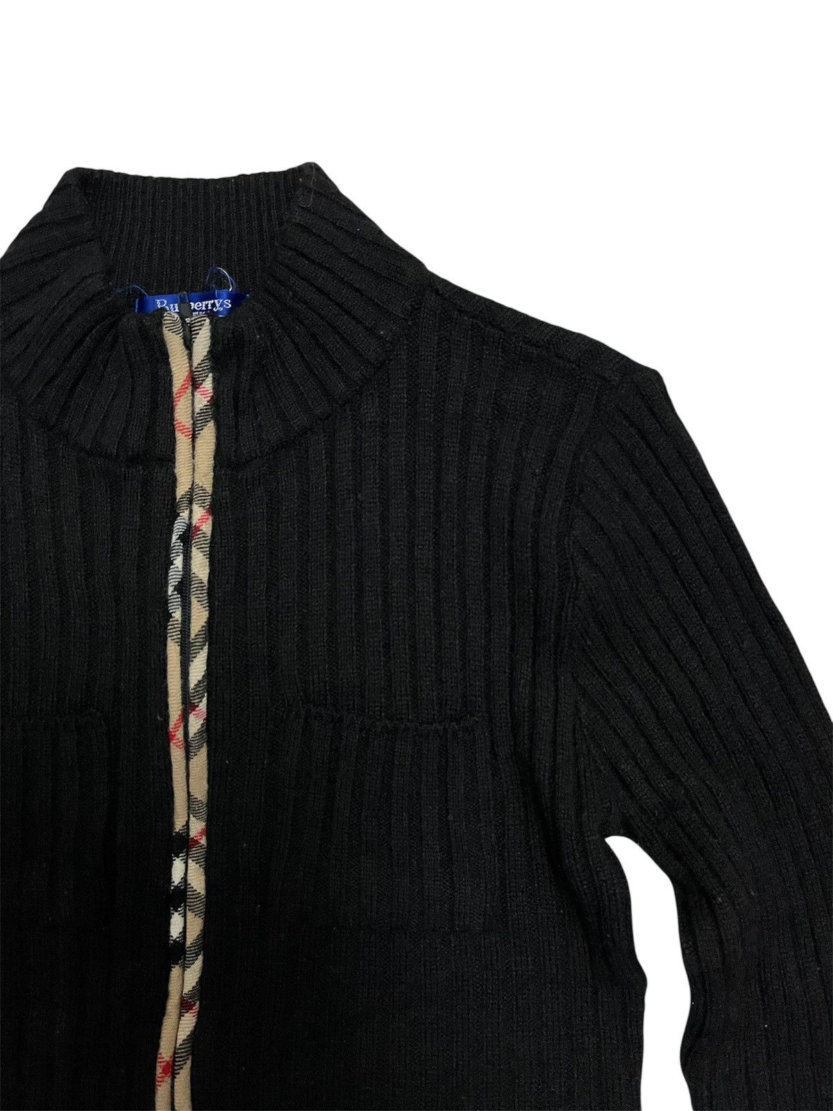 Burberry BURBERRY BLUE LABEL Nova Check Full Zip Wool Knit Sweater Size M / US 6-8 / IT 42-44 - 3 Thumbnail