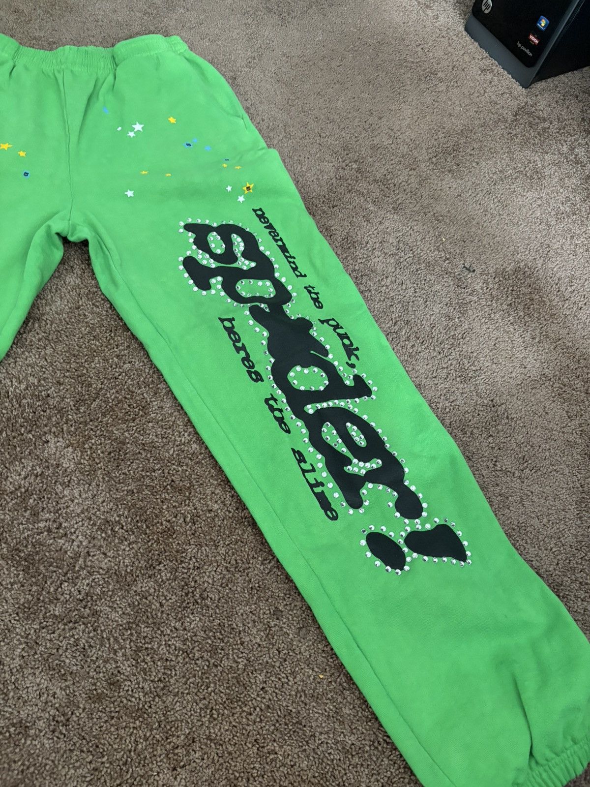 Sp5der Sp5der v2 green punk rhinestone sweatpants Size US 32 / EU 48 - 8 Thumbnail