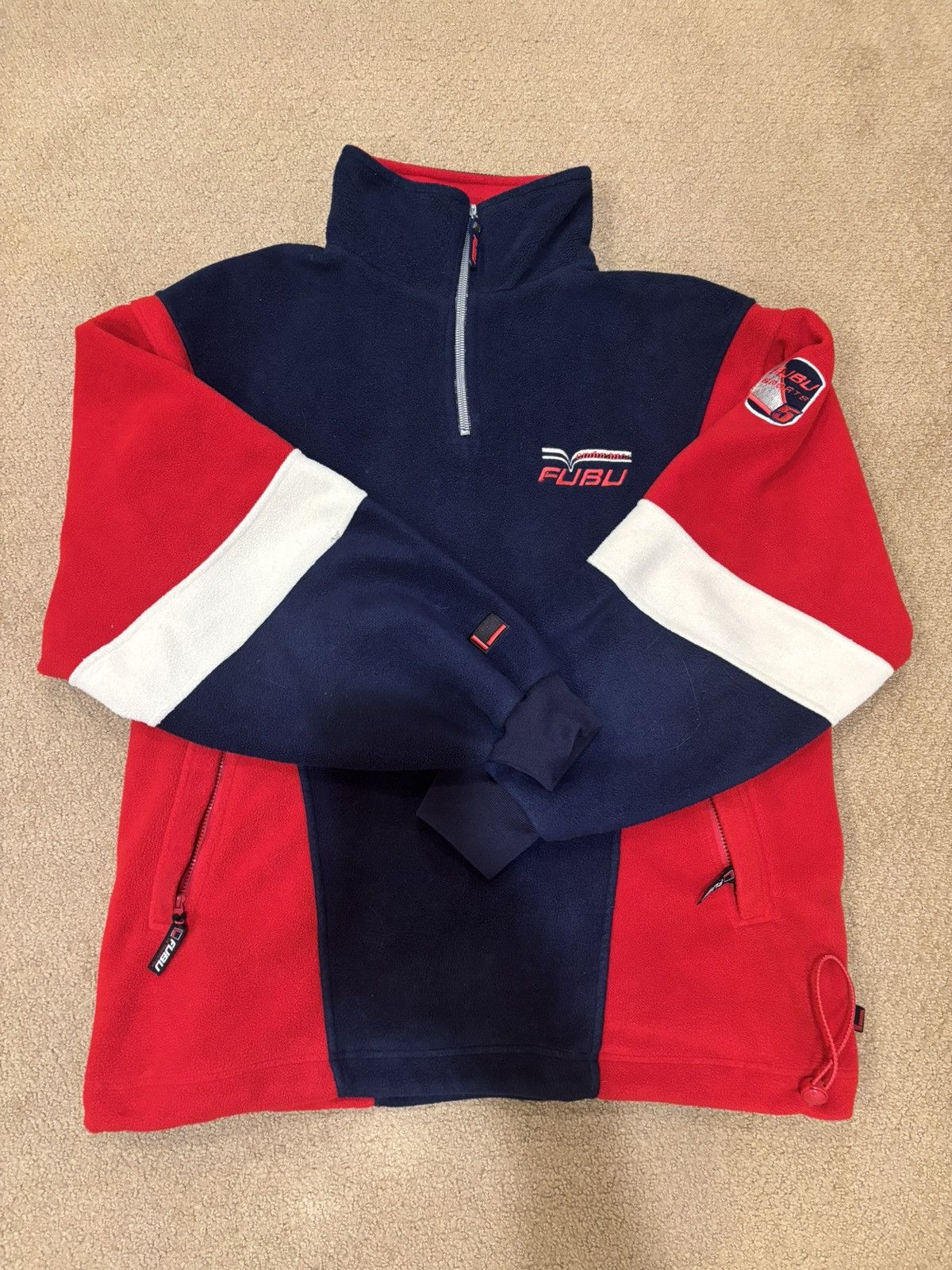 Fubu FUBU Sport red & navy cotton quarter-zip Size US L / EU 52-54 / 3 - 3 Thumbnail