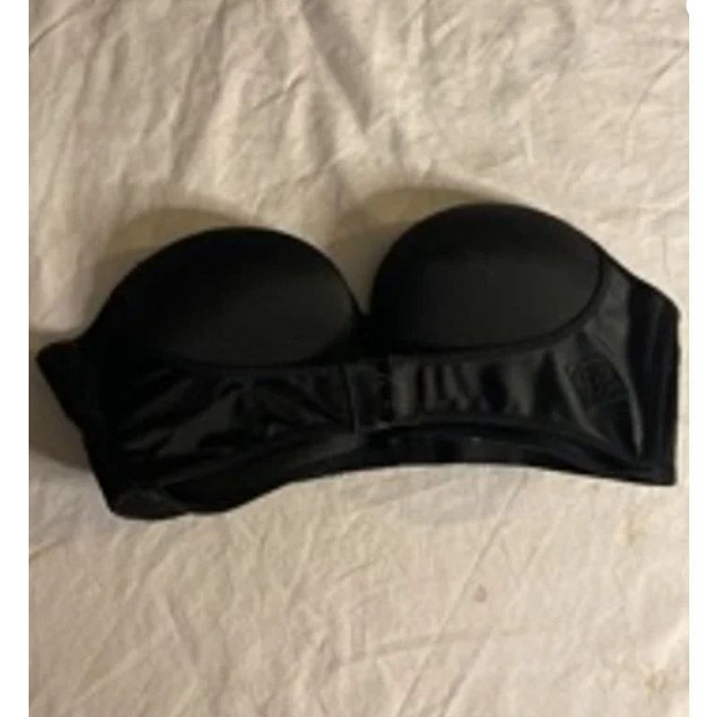 Other OQQ Black Strapless Push-Up Bra Size 32/70 with Back Clasp Size ONE SIZE - 3 Thumbnail