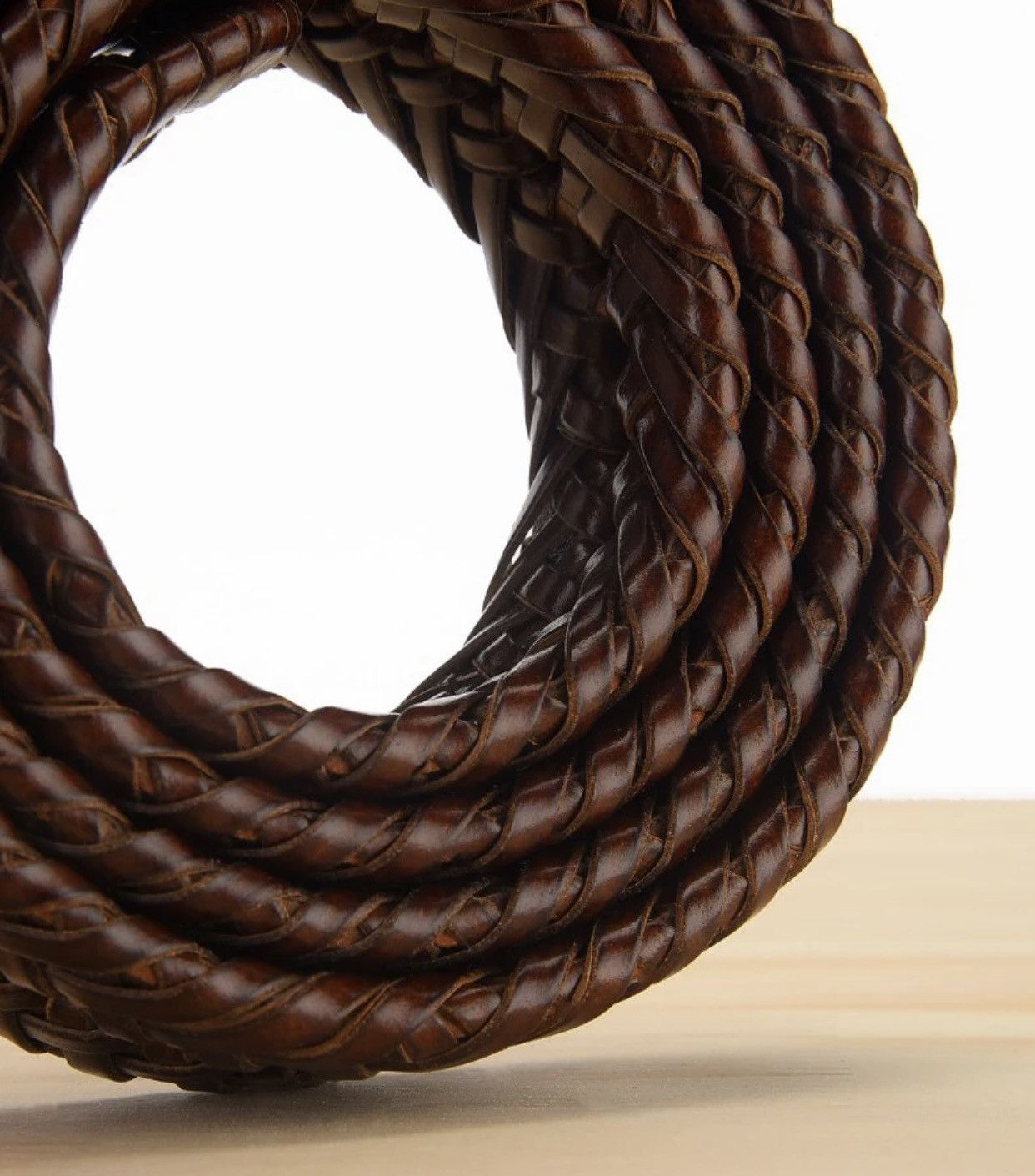 Leather × Vintage Genuine Leather Knitted Strap Vintage Jeans Braided Belts Size ONE SIZE - 4 Thumbnail