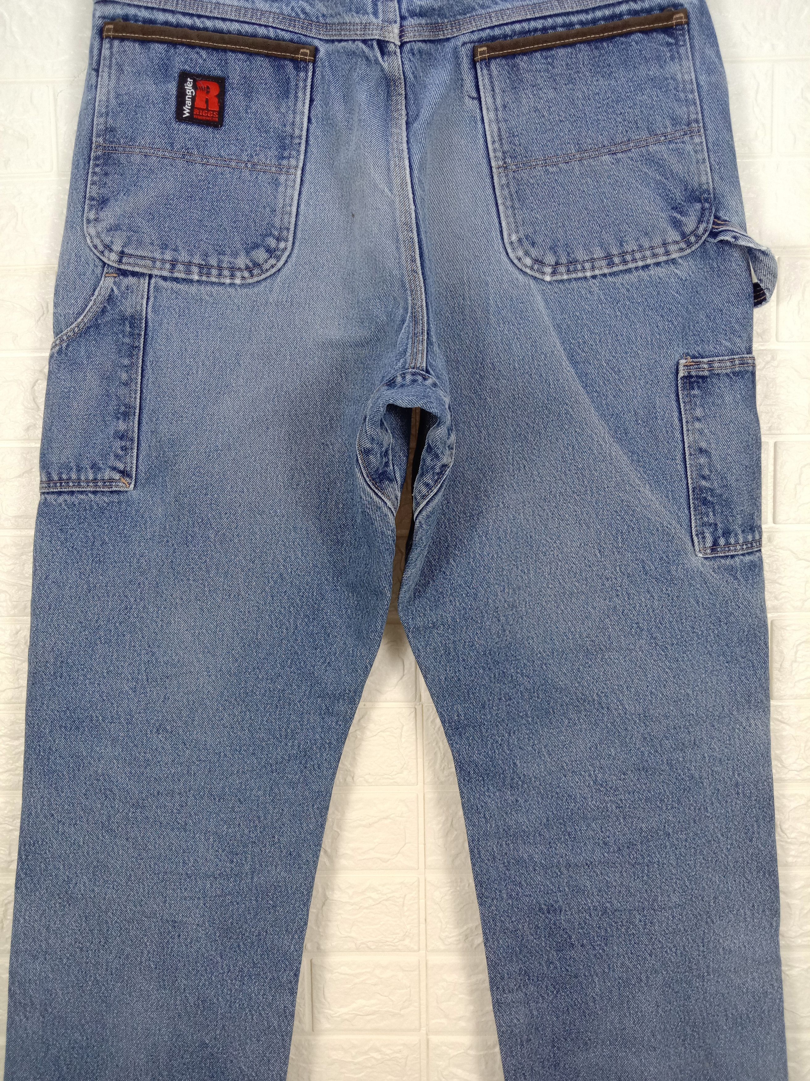 Wrangler Vintage Wrangler Rigg Workwear Faded Blue Double Knee Jeans Size US 37 - 7 Thumbnail