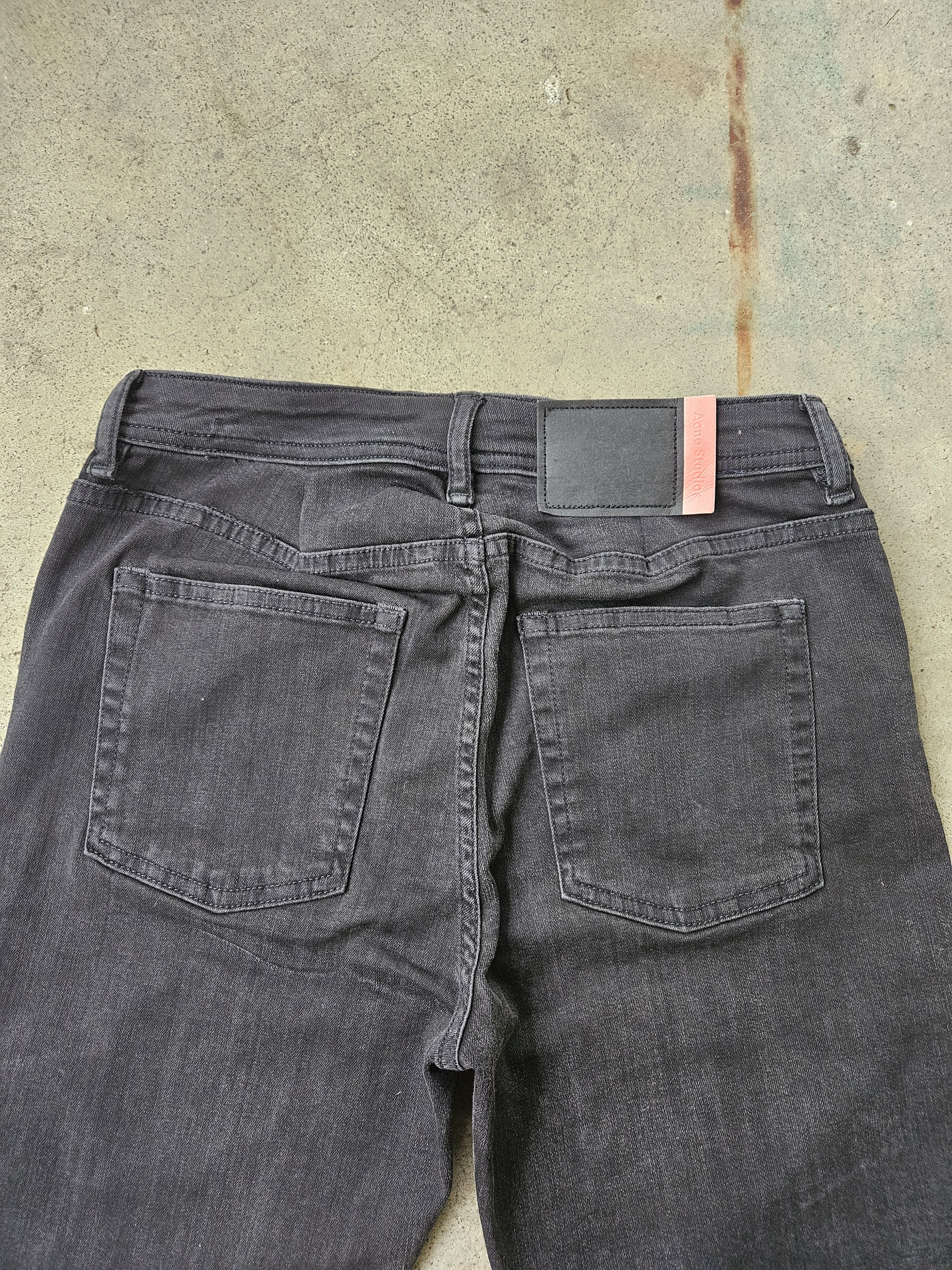 Acne Studios Blå Konst Climb Used Blk Back Patch Black Denim Jeans Size US 28 / EU 44 - 7 Thumbnail