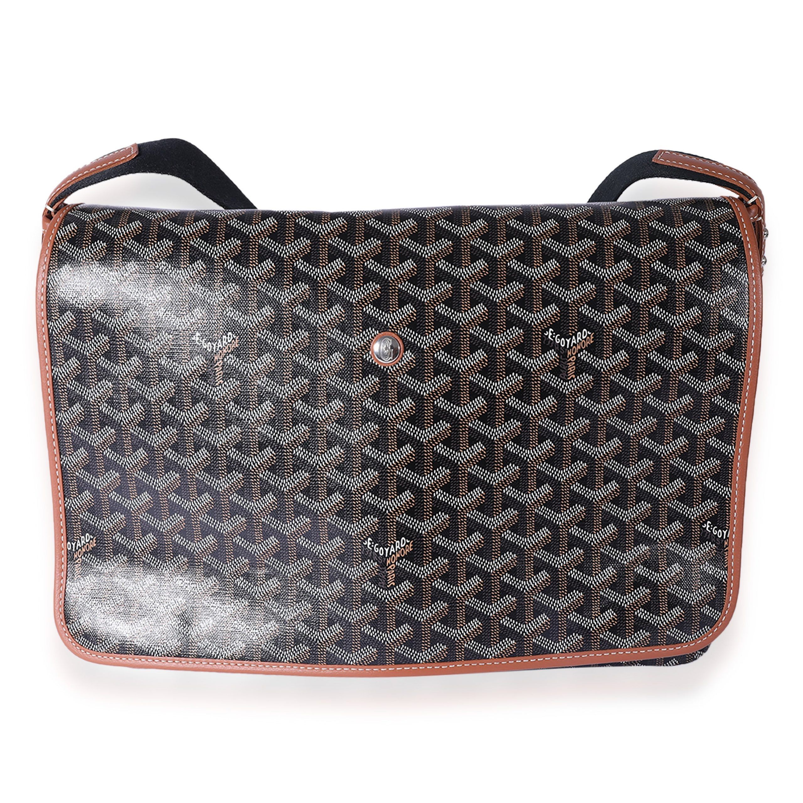 image of Goyard Black Goyardine Capetien Messenger Bag, Women's