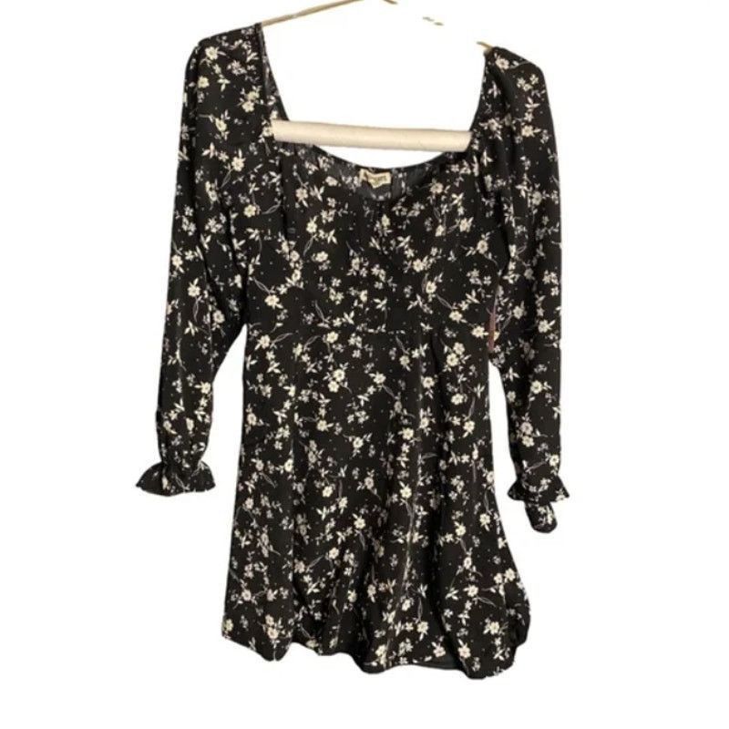 Other Cottagecore Black Floral Long Sleeve Mini Inspired Hearts L Size L / US 10 / IT 46 - 3 Thumbnail