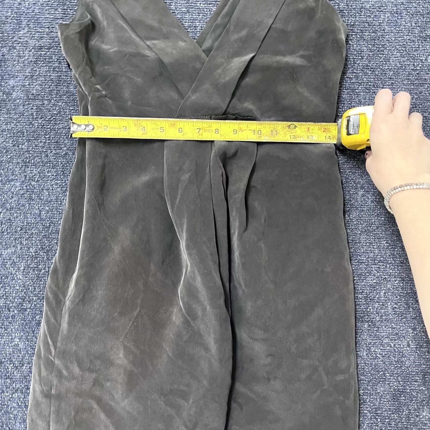 J.Crew J.CREW Dress Womens 8 Gray 100% Silk V-Neck Sleeveless Cocktail Sheath Lined【DO NOT】 Size M / US 6-8 / IT 42-44 - 3 Thumbnail