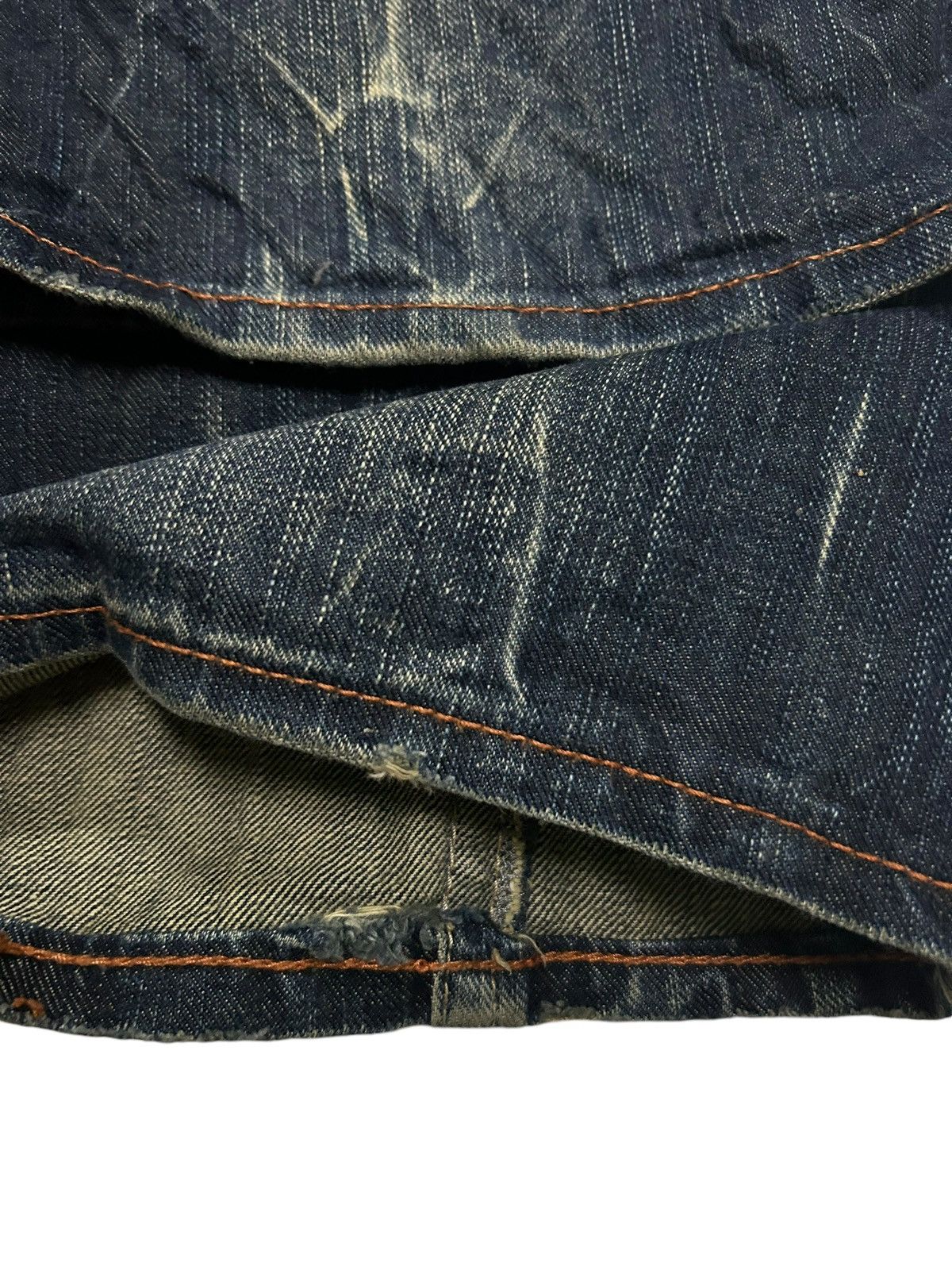 If Six Was Nine × KMRii × Le Grande Bleu (L.G.B.) FLARE THREE STONES THROW JAPANESE PUNK STYLE DENIM ☠️🎌🎌☠️ Size US 31 - 16 Thumbnail