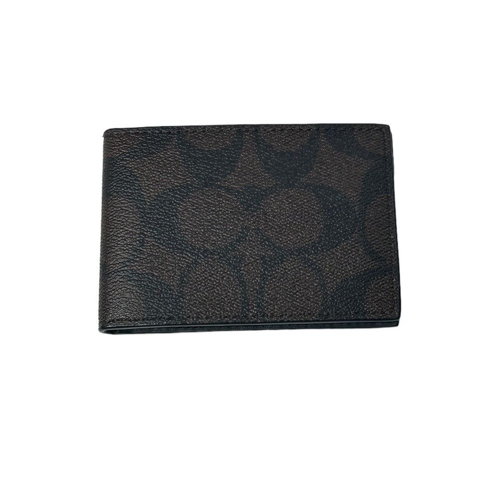 Coach Coach Compact Small Billfold Wallet In Signature Canvas Size ONE SIZE - 1 Thumbnail
