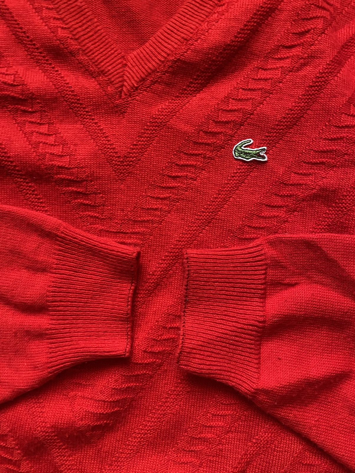 Lacoste × Vintage Vintage Lacoste Chemise Geometric V-neck Sweater Cardigan Size US L / EU 52-54 / 3 - 2 Thumbnail