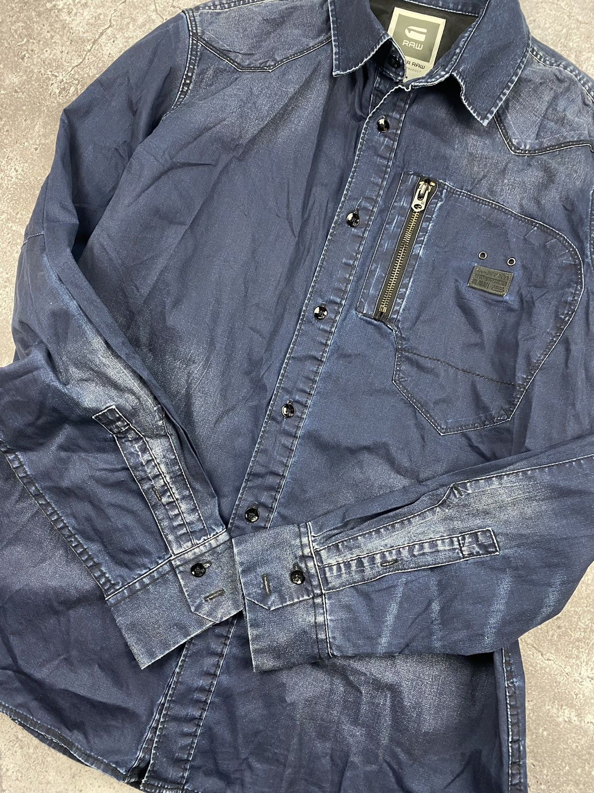 G-Star × Japanese Brand × Vintage Vintage Y2K G-Star RAW Denim Archive Shirt pocket Overshot Size US M / EU 48-50 / 2 - 5 Thumbnail