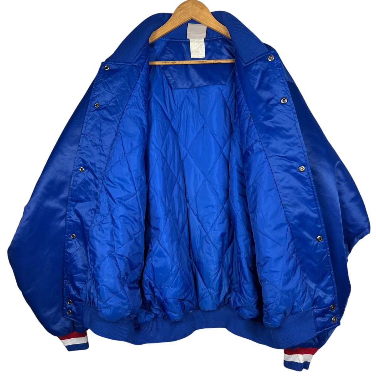 Majestic 🔥 Vintage NBA 76ers Sixers Majestic Satin Bomber Jacket Size US XXL / EU 58 / 5 - 13 Thumbnail