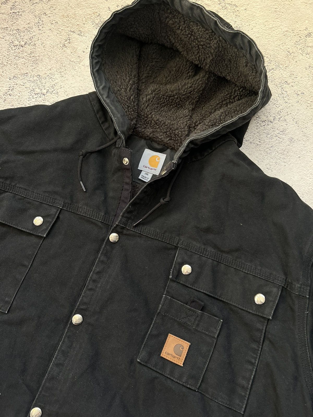 Carhartt × Vintage Carhartt Vintage Faded Work Jacket Sherpa Size US XXL / EU 58 / 5 - 3 Thumbnail