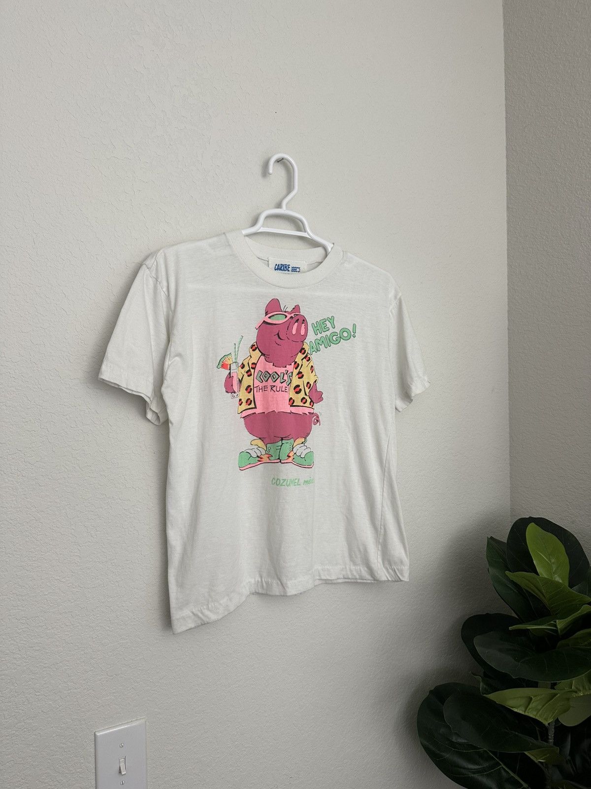 Caribbean × Vintage Vintage 80s Cool Pig Cozumel Mexico Souvenir Tshirt RARE Size XL / US 12-14 / IT 48-50 - 1 Thumbnail