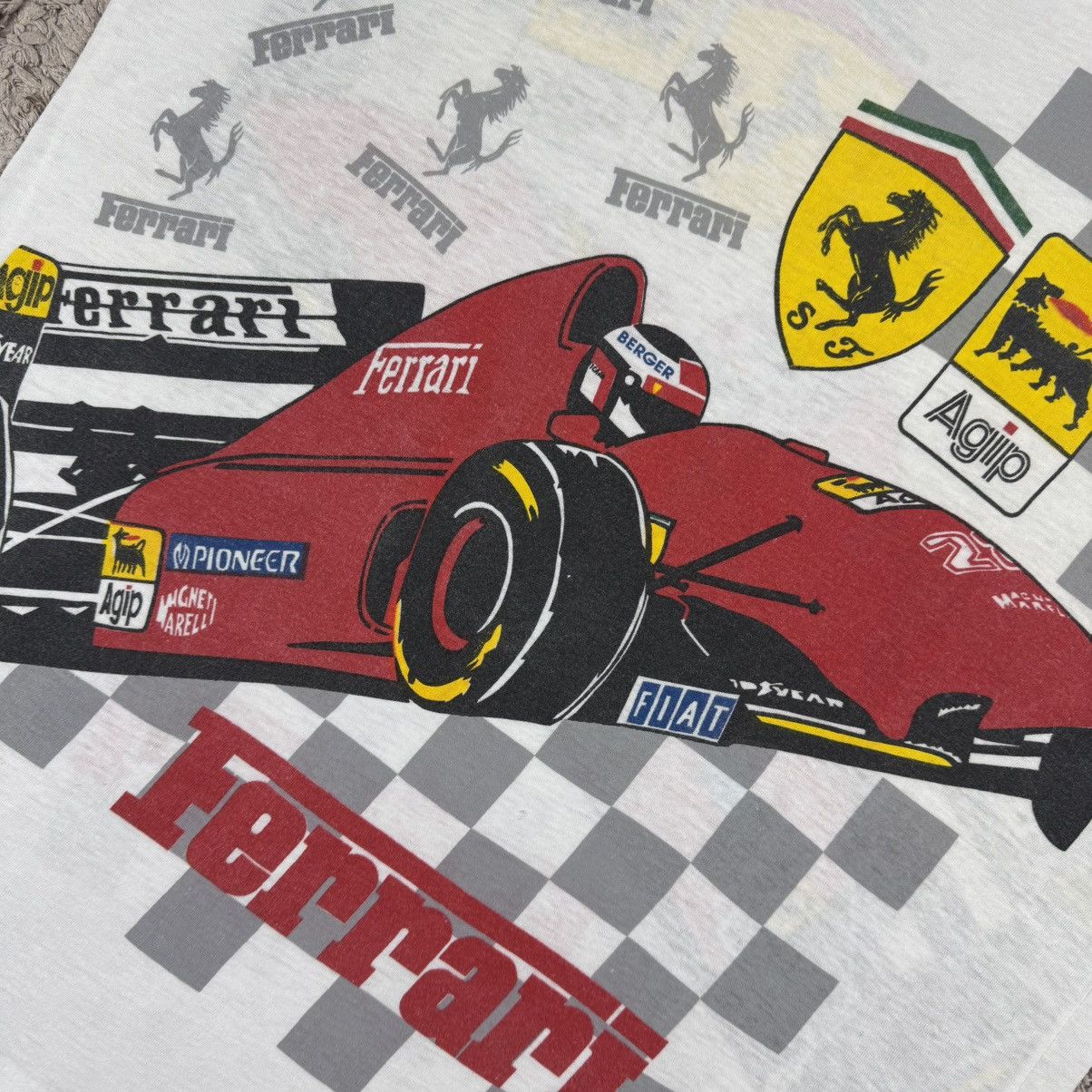 Formula 1 Vintage 1990s Ferrari Formula 1 Animation Graphic T-shirt Size US M / EU 48-50 / 2 - 7 Thumbnail