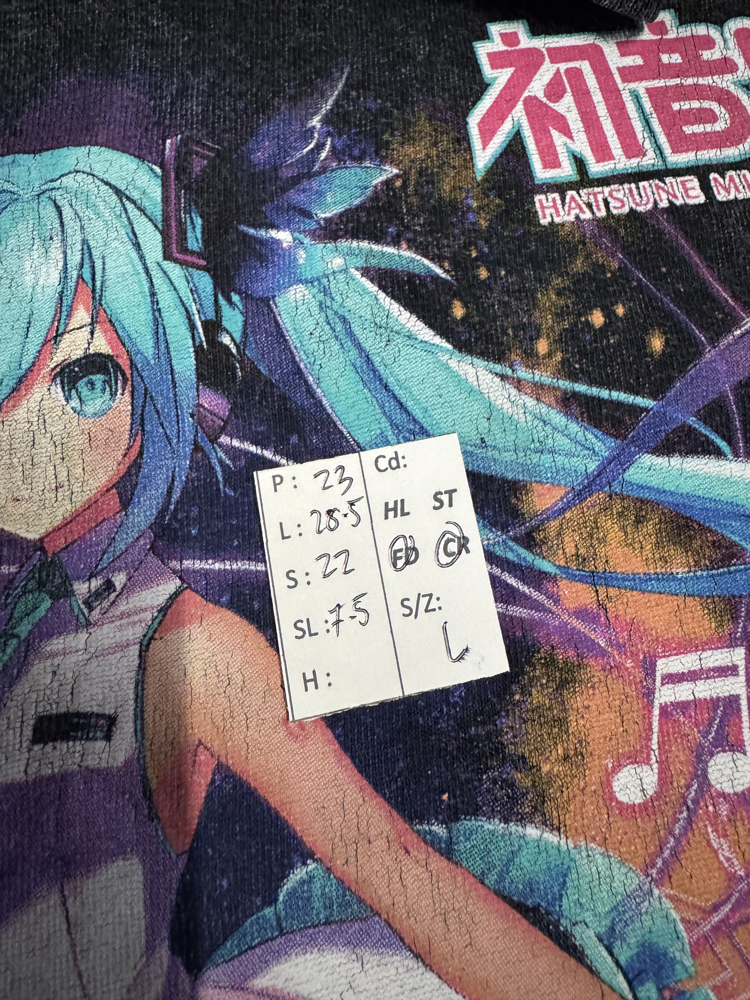 Anime VINTAGE HATSUNE MIKU VOCALOID WAIFU CUTE CV01 FADED TEE Size US L / EU 52-54 / 3 - 17 Thumbnail