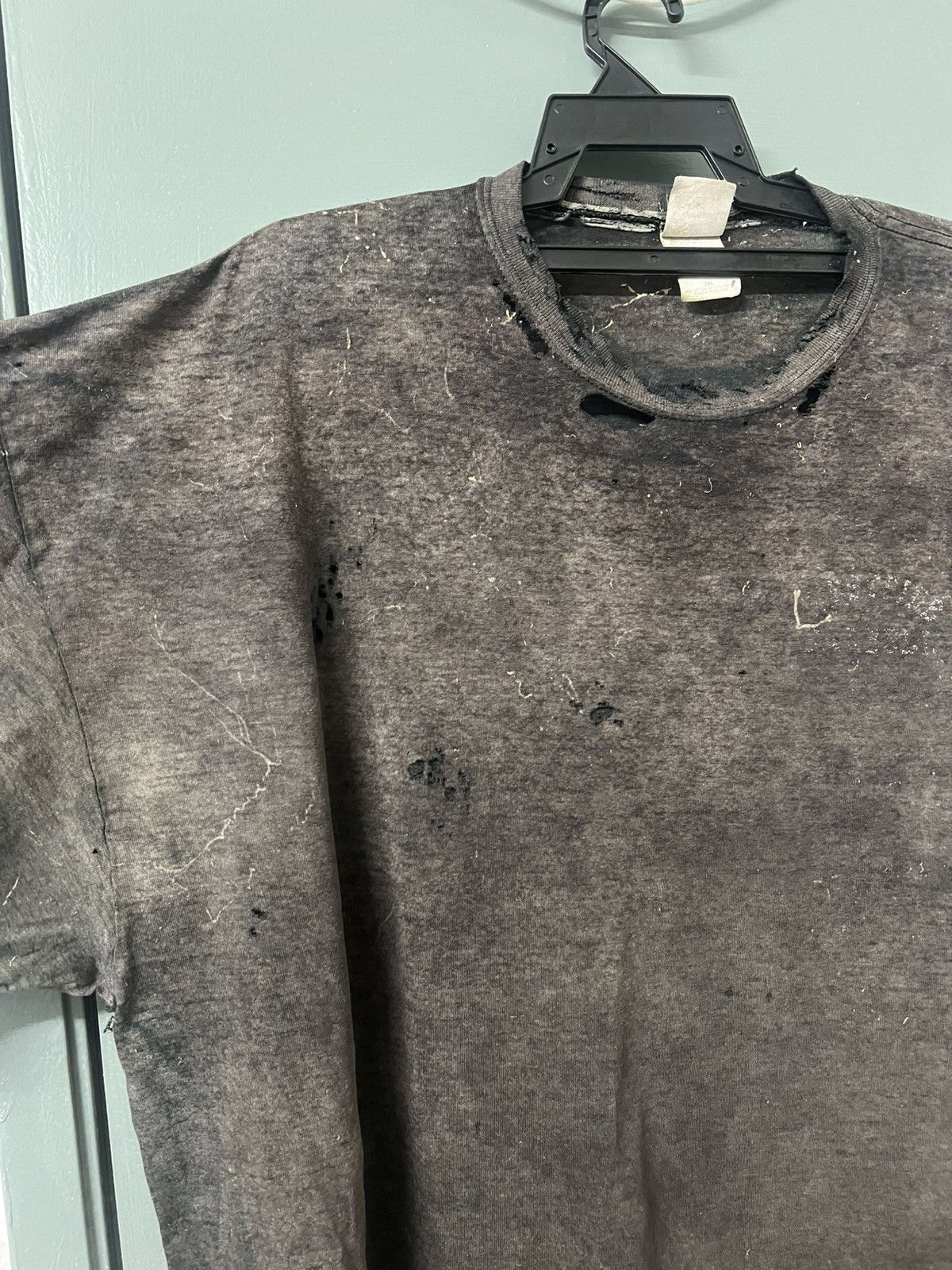 Vintage THRASHED FADED WEST BARBELL SIDE DISTRESSED BAND ERD GRUNGE Size US XXL / EU 58 / 5 - 8 Thumbnail
