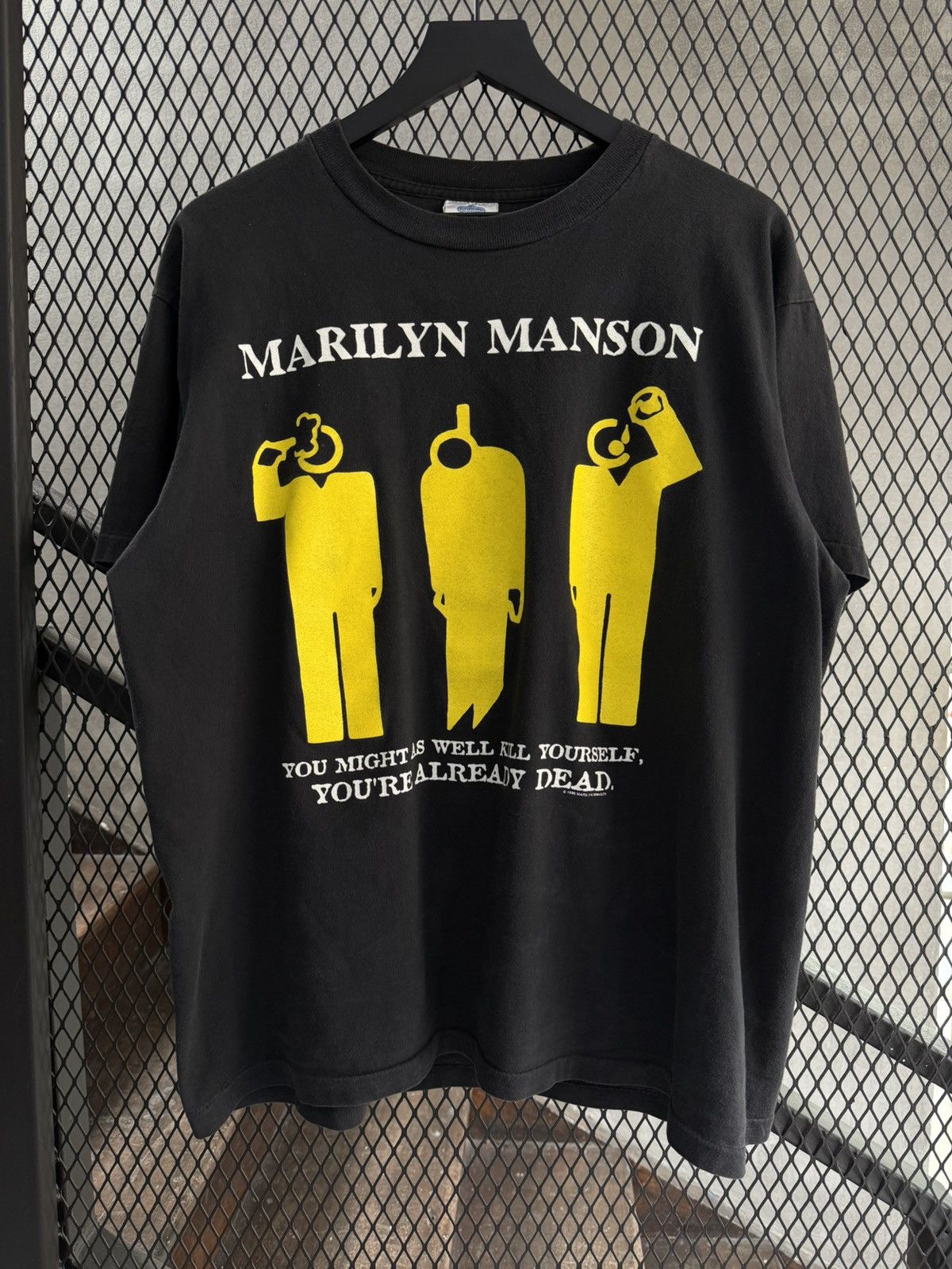 Band Tees Vintage 1996 Rare Marilyn Manson You're Already Dead Banned Size US L / EU 52-54 / 3 - 1 Thumbnail