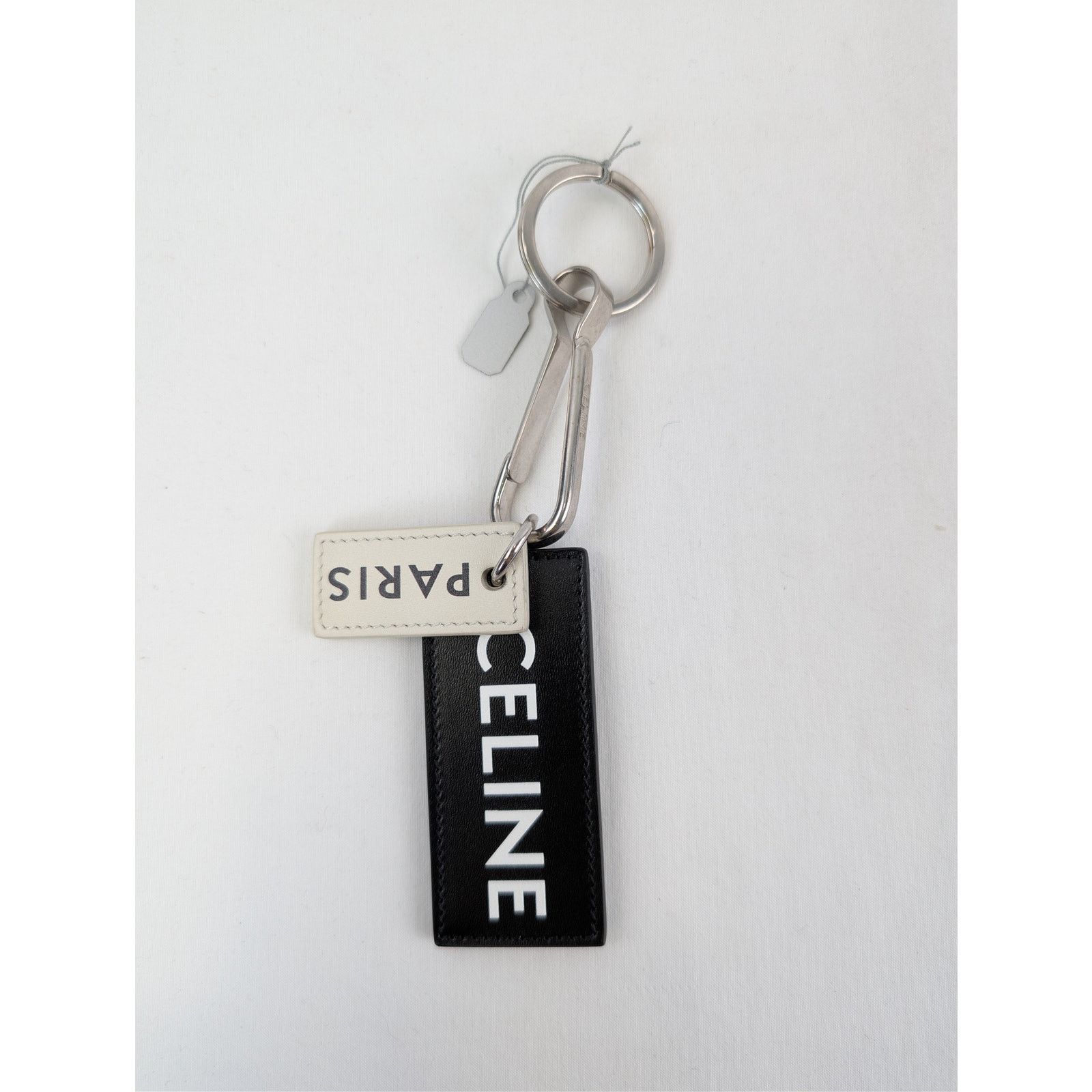 Celine o1rshd1 Size: OS / Paris Tag Keyring in Black / White Size ONE SIZE - 8 Thumbnail