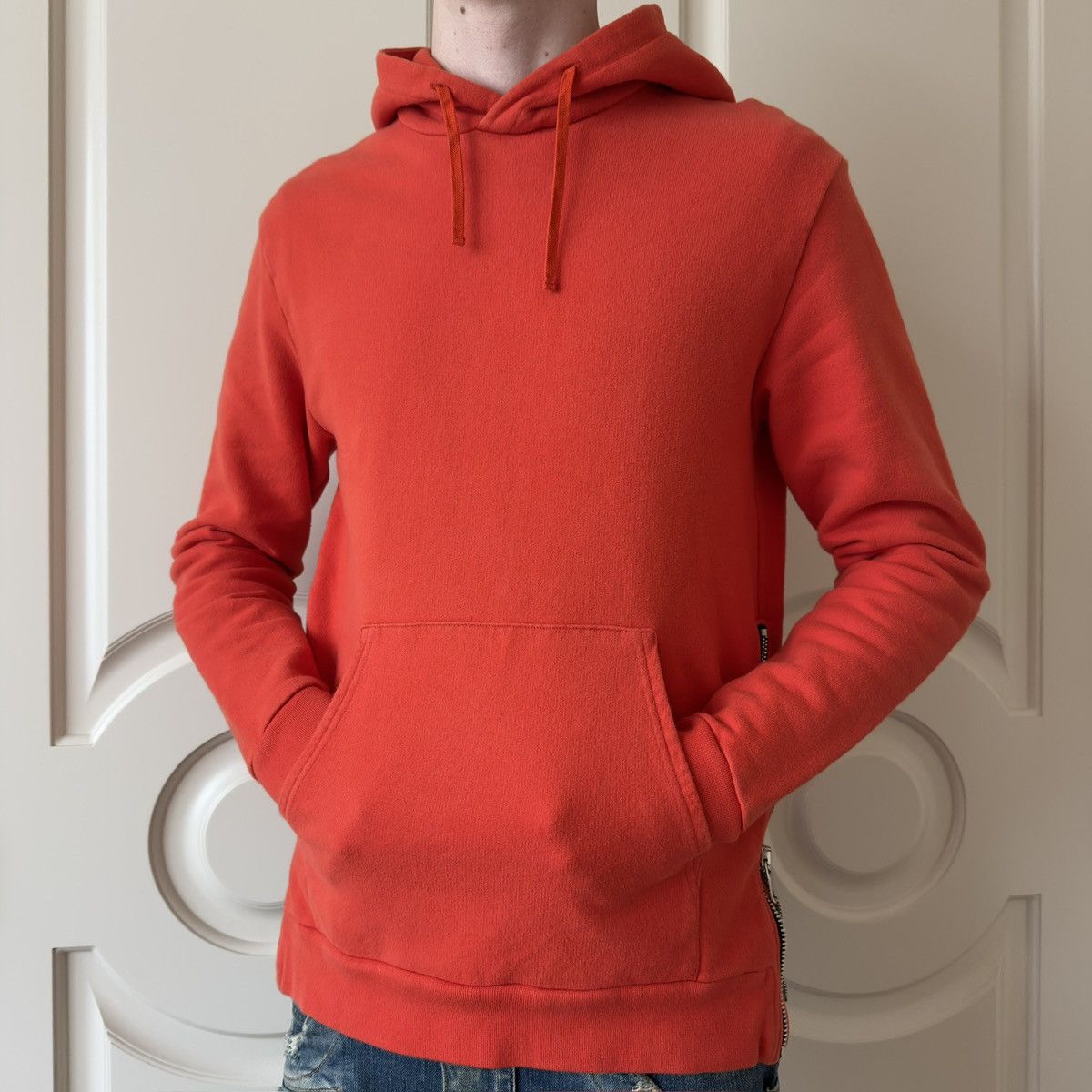 Balmain Balmain 2013 Orange Side-Zip Hoodie Size US S / EU 44-46 / 1 - 1 Thumbnail