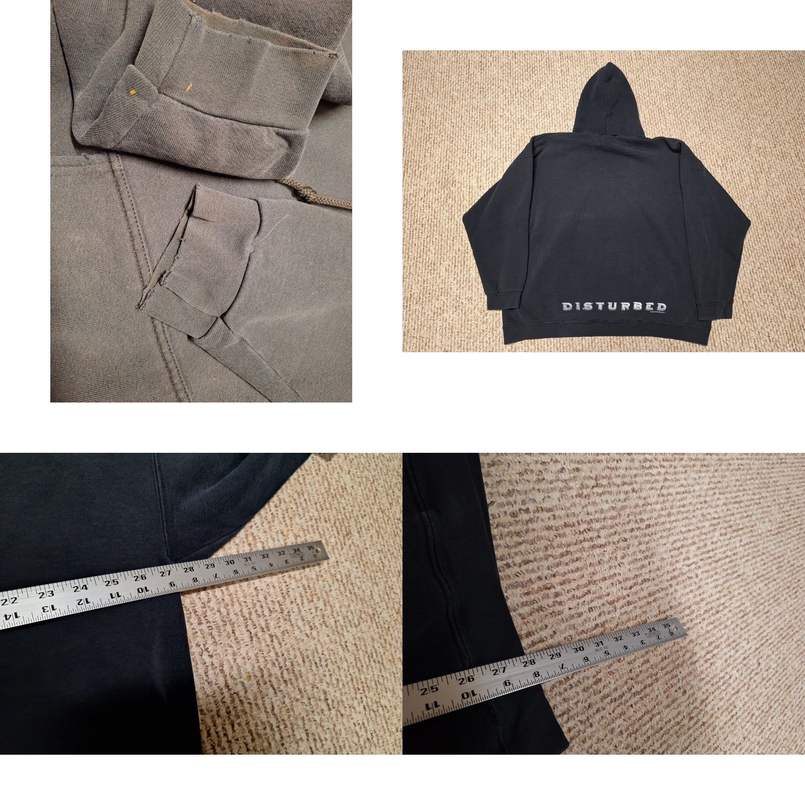 AAA VINTAGE Disturbed Hoodie 2XL Black Cotton Graphic Print Full Zip Hooded Pockets Rock Metal 90s USA Mens Size US XXL / EU 58 / 5 - 8 Thumbnail