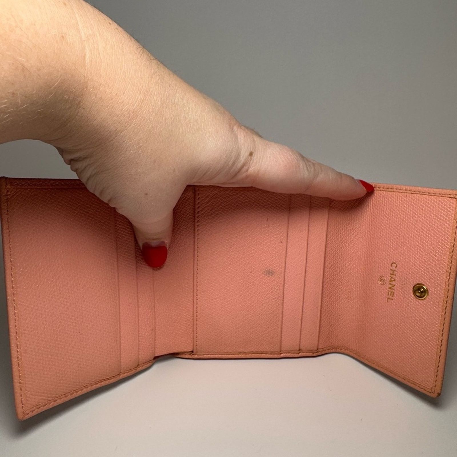 Chanel Chanel Vintage Button Line Pink Snap Wallet Coco Mark Size ONE SIZE - 11 Thumbnail