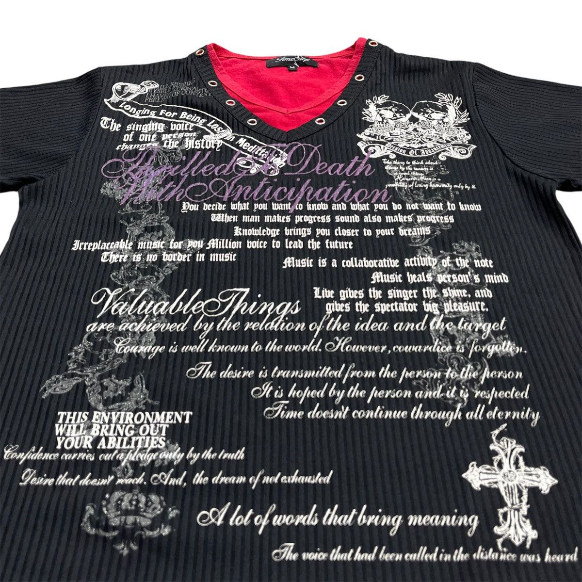 14th Addiction × If Six Was Nine × Le Grande Bleu (L.G.B.) Y2K Poem Time Step Gothic Grunge Punk Style Tee Ifsixwasnine Size US M / EU 48-50 / 2 - 3 Thumbnail