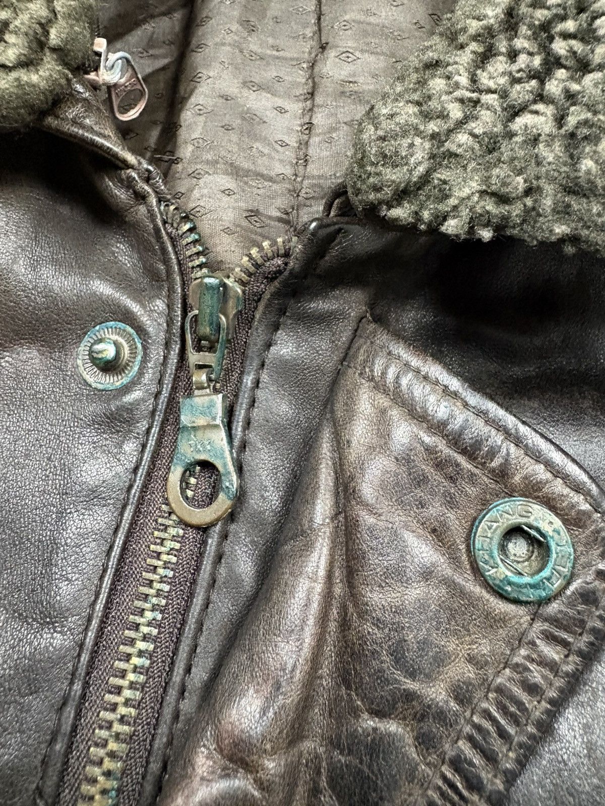 Vintage 80s Vintage Leather Aviator Bomber Jacket Sherpa Lined Size US XL / EU 56 / 4 - 18 Thumbnail