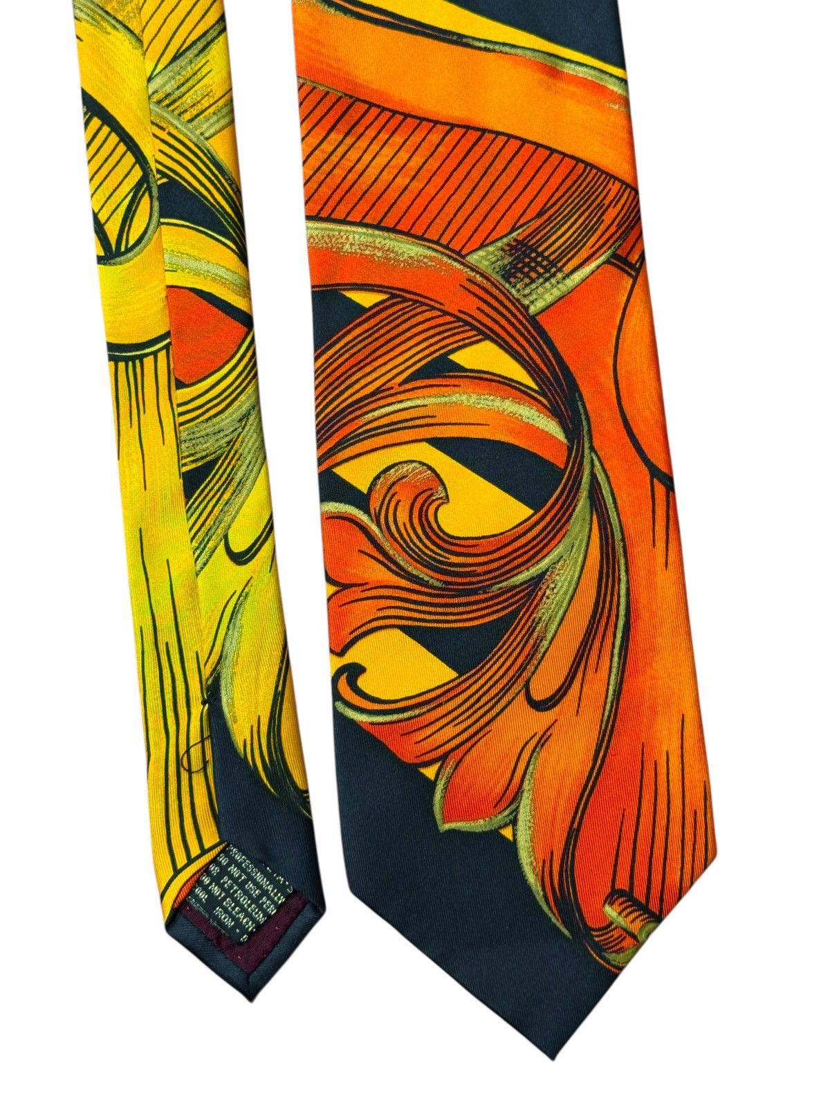 Gianni Versace Striped Baroque Silk Tie Vintage