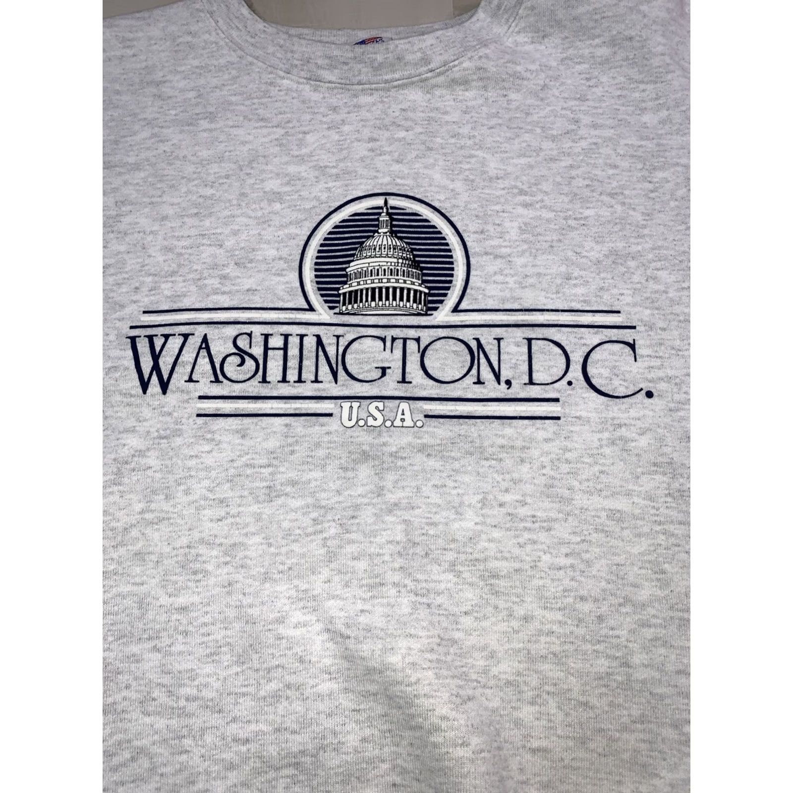 Vintage VINTAGE American Knitwear Washington D.C Graphic Sweatshirt Mens XL Gray 90s Pullover Crew Neck Long Sleeve National USA Made Size US XL / EU 56 / 4 - 6 Thumbnail