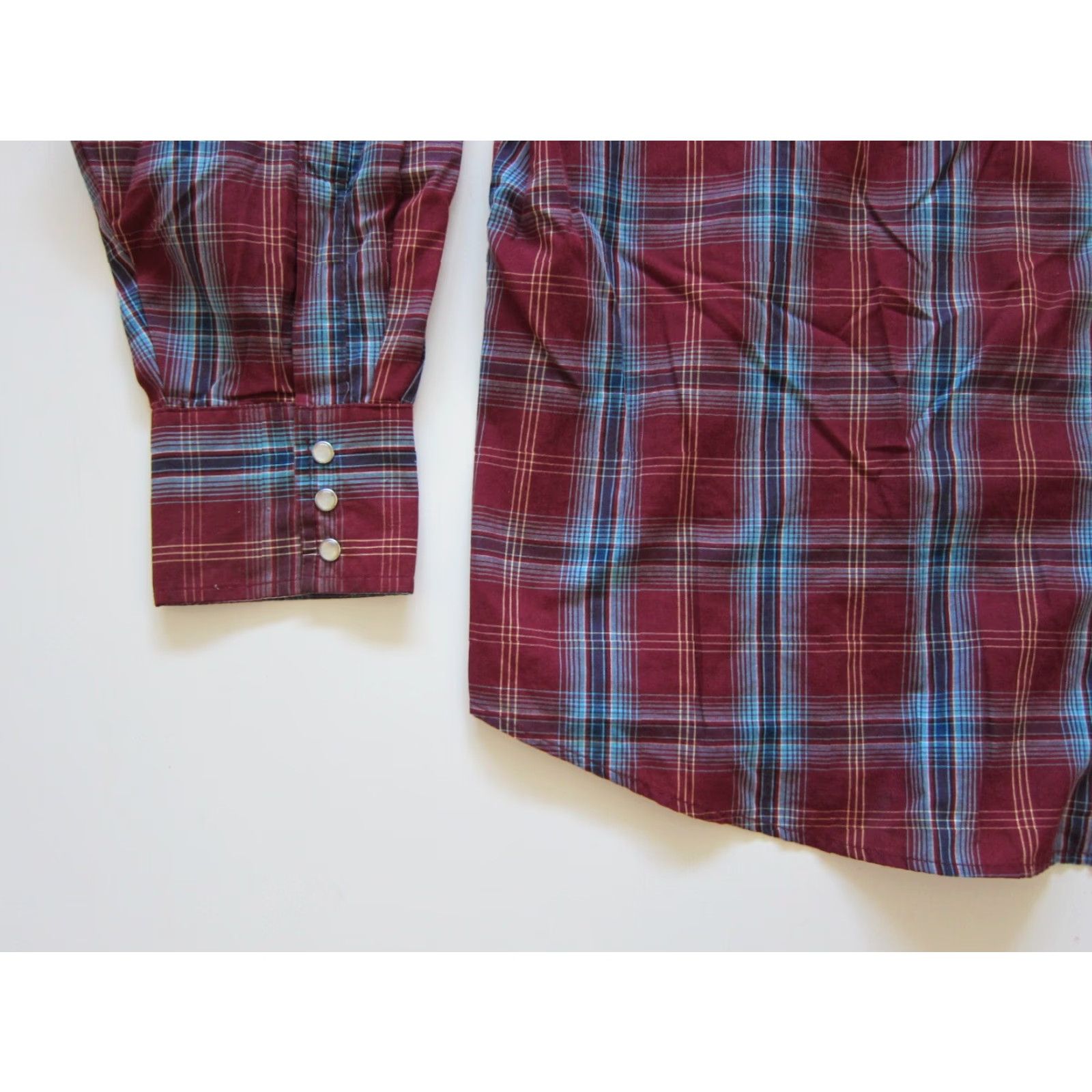 Wrangler VINTAGE Wrangler Shirt Western Long Sleeve Cotton Snap Red Blue Plaid 2XL Men Mens Boys Girls Size US XXL / EU 58 / 5 - 8 Thumbnail