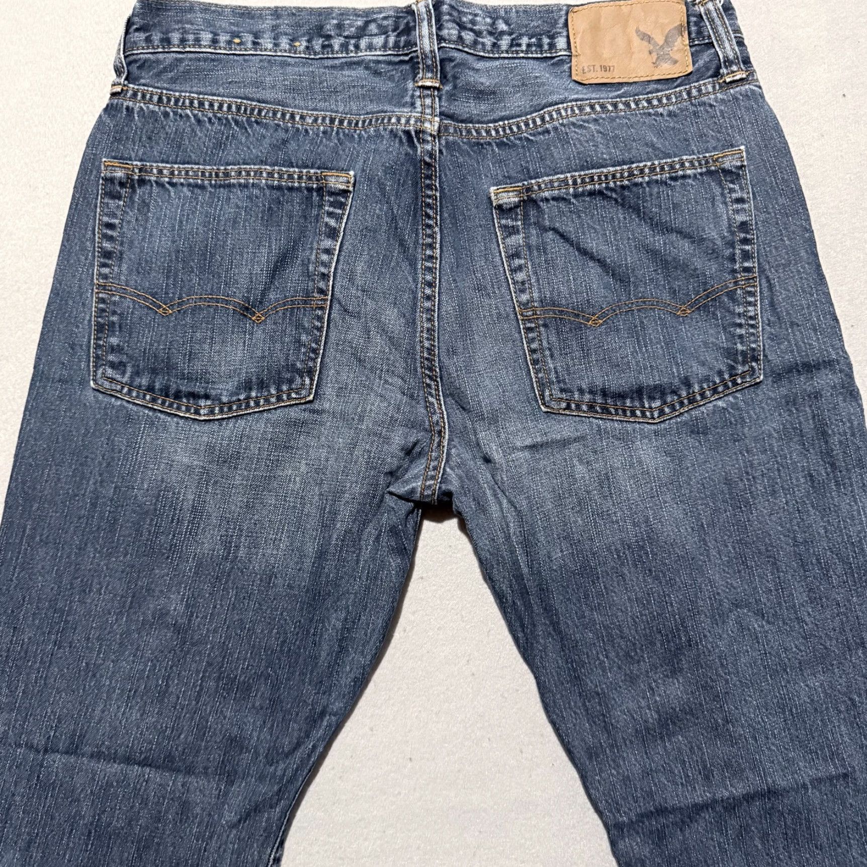 American Eagle Outfitters American Eagle Outfitters Slim Straight Jeans Men's Blue Denim Mid-Rise 32X30 Size US 32 / EU 48 - 4 Thumbnail
