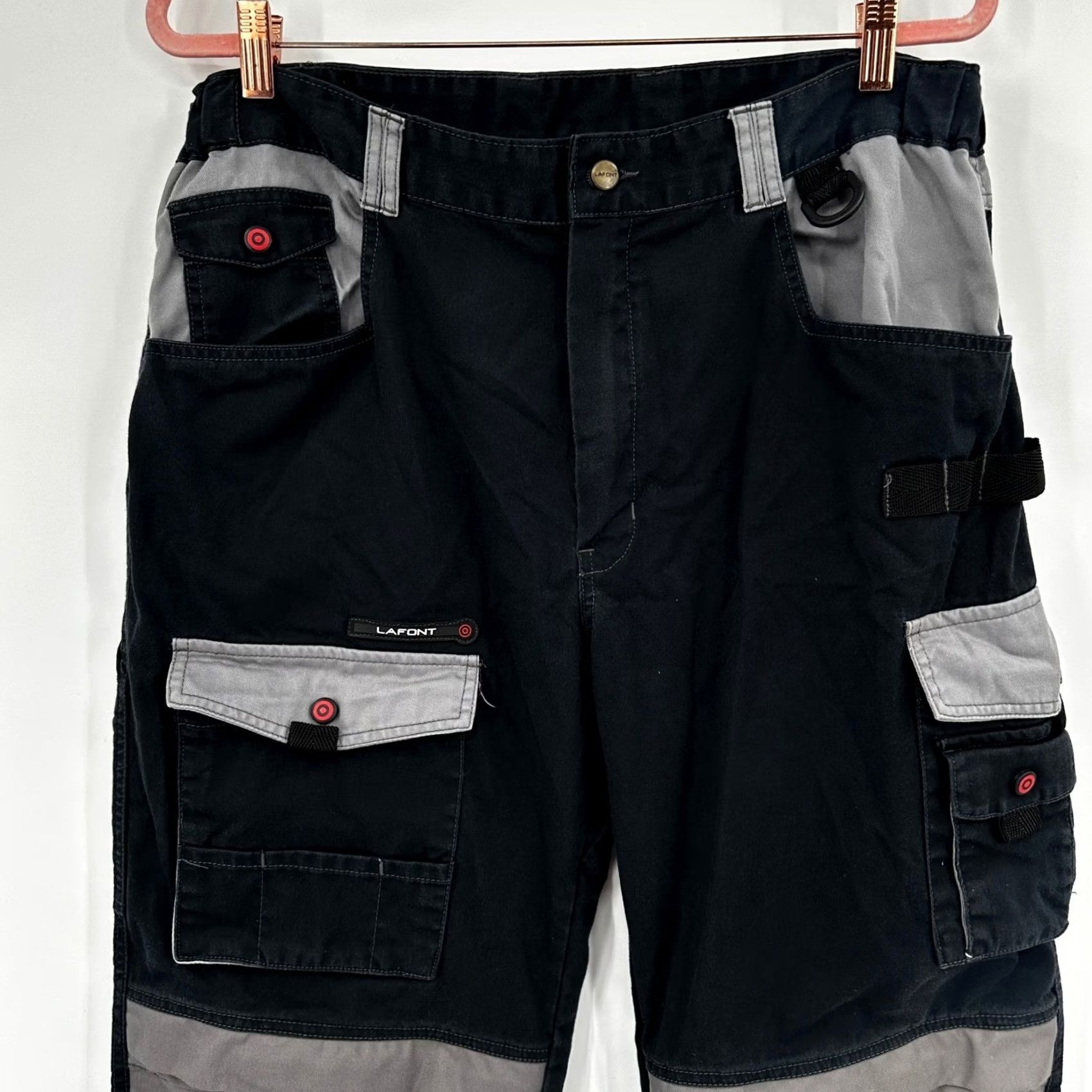 Vintage VINTAGE Lafont Workwear Cargo Pants Men Black 34 Size 50 34 Cargo Pants Utility Pants Construction Mens Cotton Blend Black 34 Size US 34 / EU 50 - 6 Thumbnail