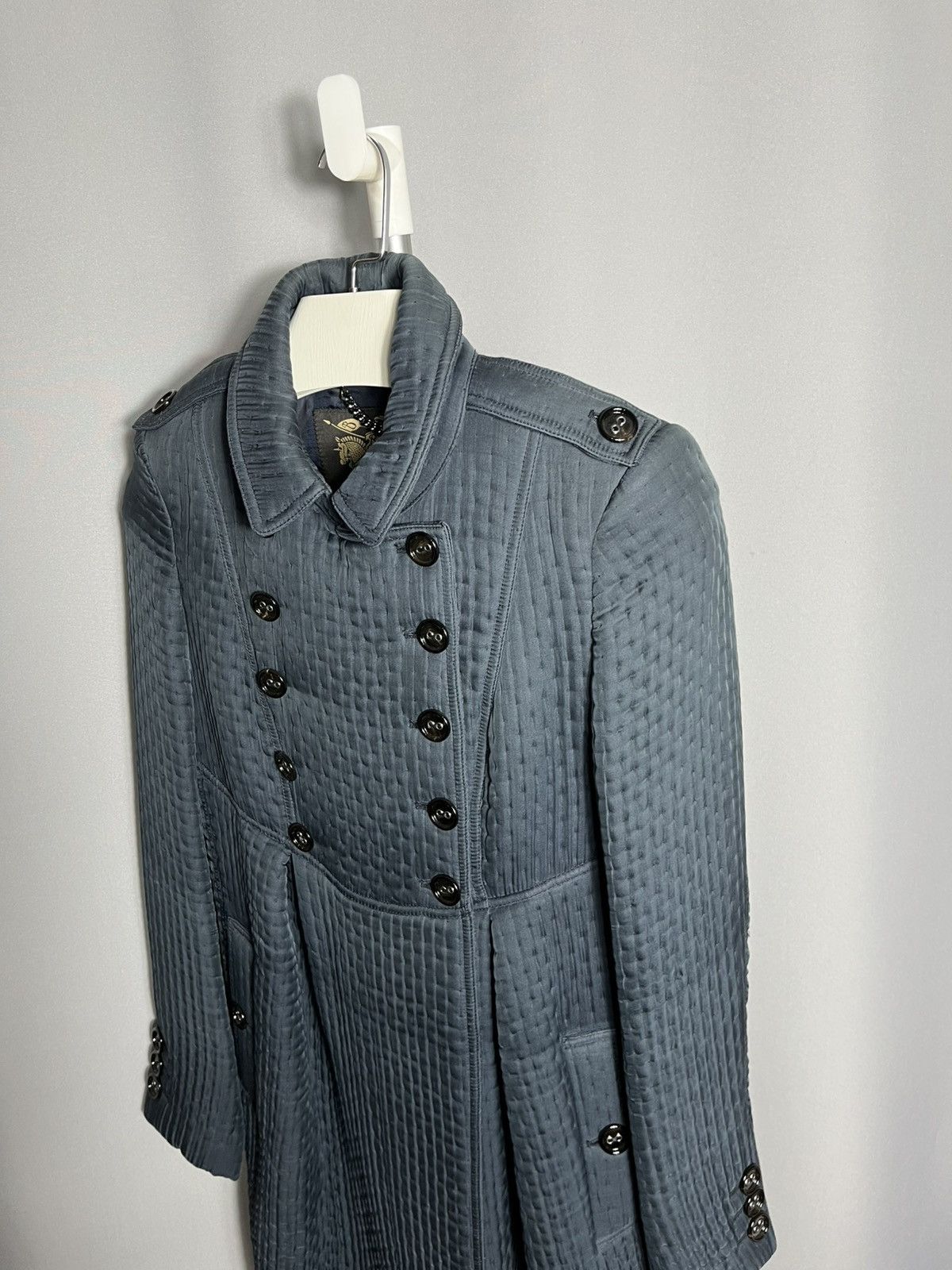 Burberry Burberry blue trench coat in wool and silk jacket button Size M / US 6-8 / IT 42-44 - 3 Thumbnail