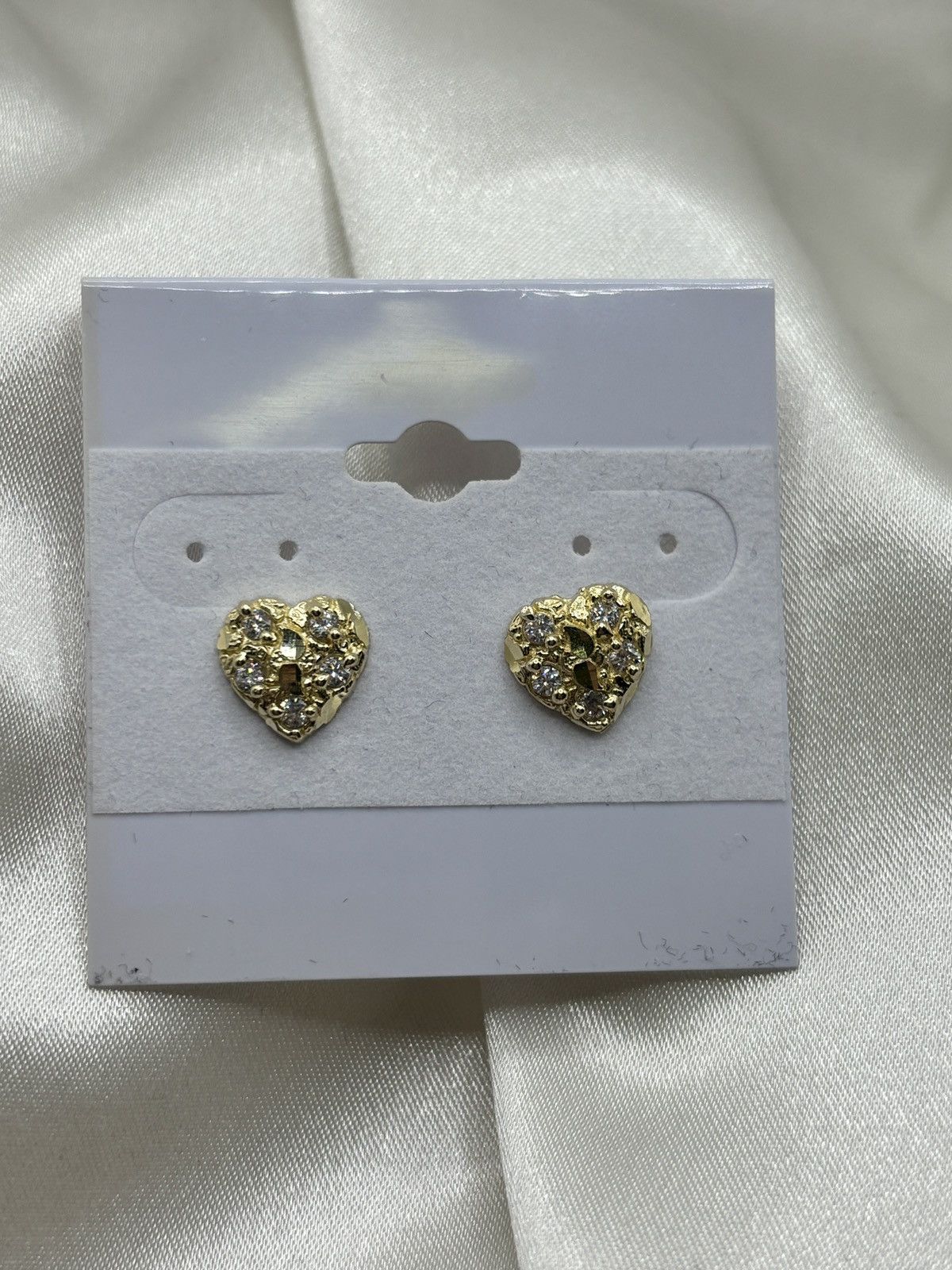 Other 10K Cz Heart Nugget Earrings Size ONE SIZE - 6 Thumbnail