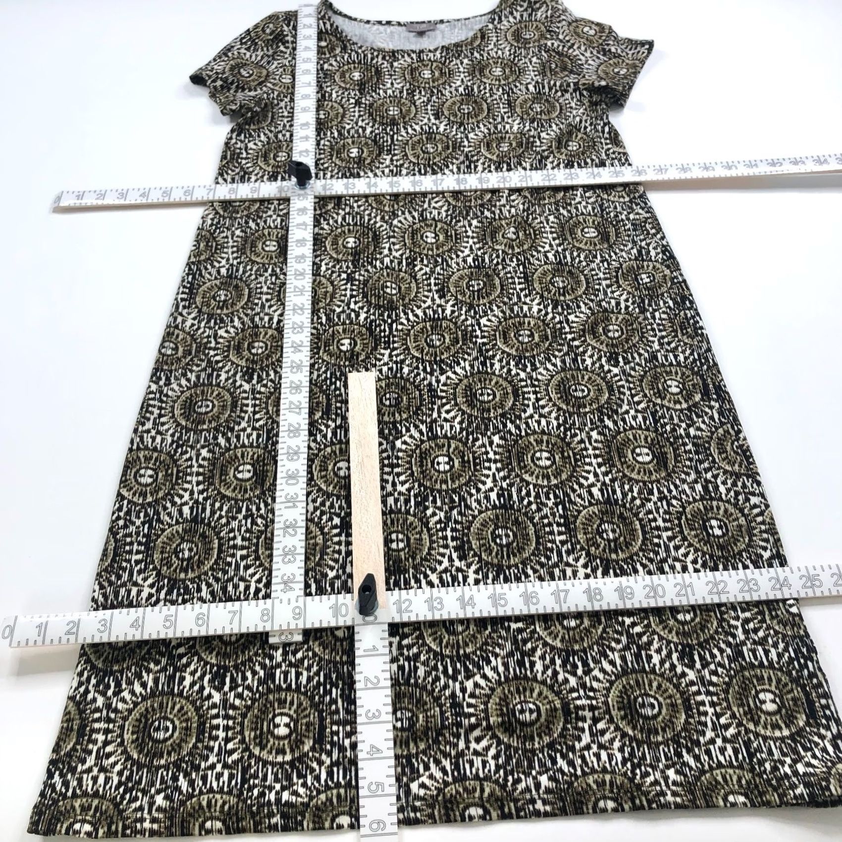 J. Jill J. Jill Dress Tunic Shift Knee Length Rayon Green Medallion All Over Print Women M Medium Size M / US 6-8 / IT 42-44 - 3 Thumbnail