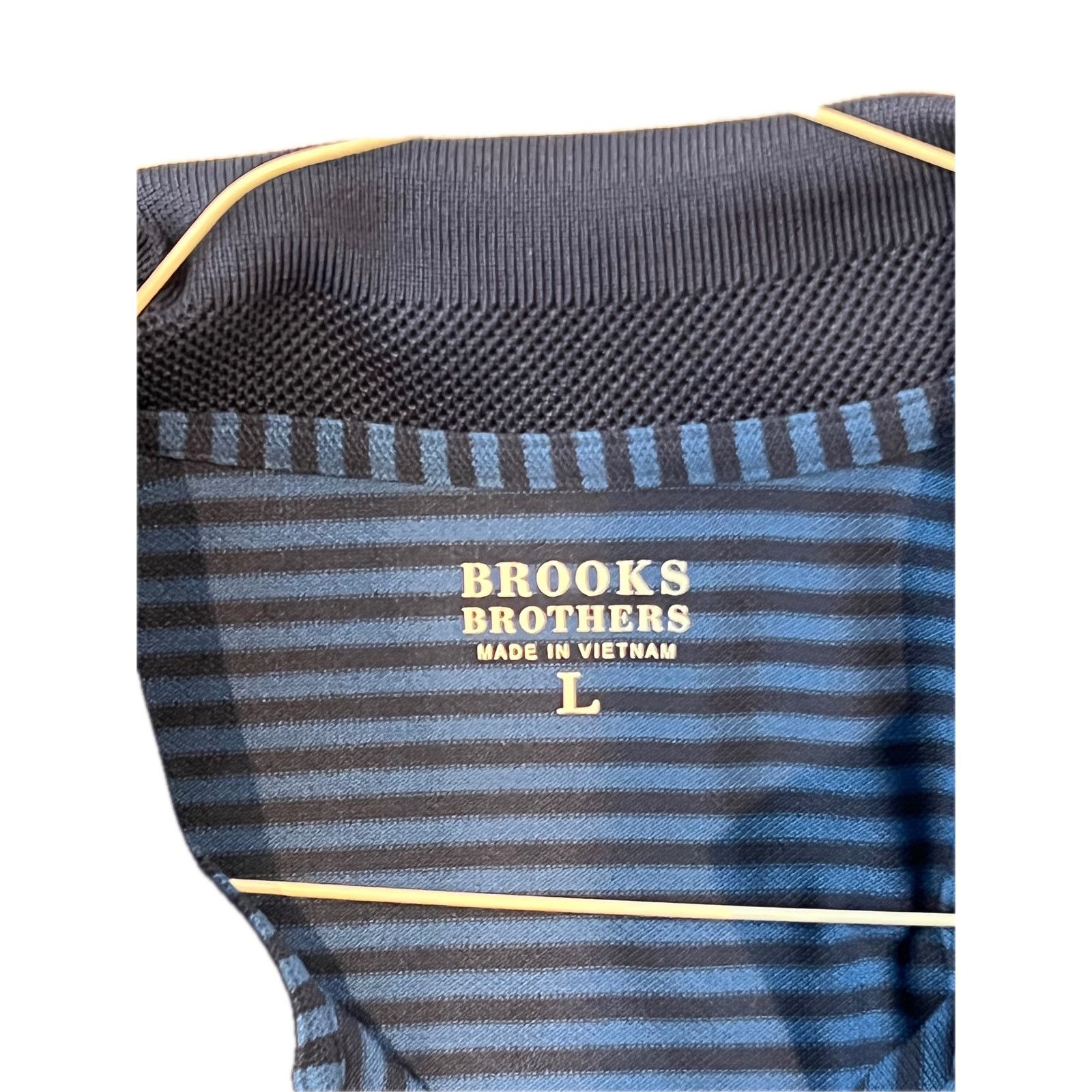 Brooks Brothers Brooks Brothers Blue Striped Polo Golf Shirt Mens L Size US L / EU 52-54 / 3 - 3 Thumbnail