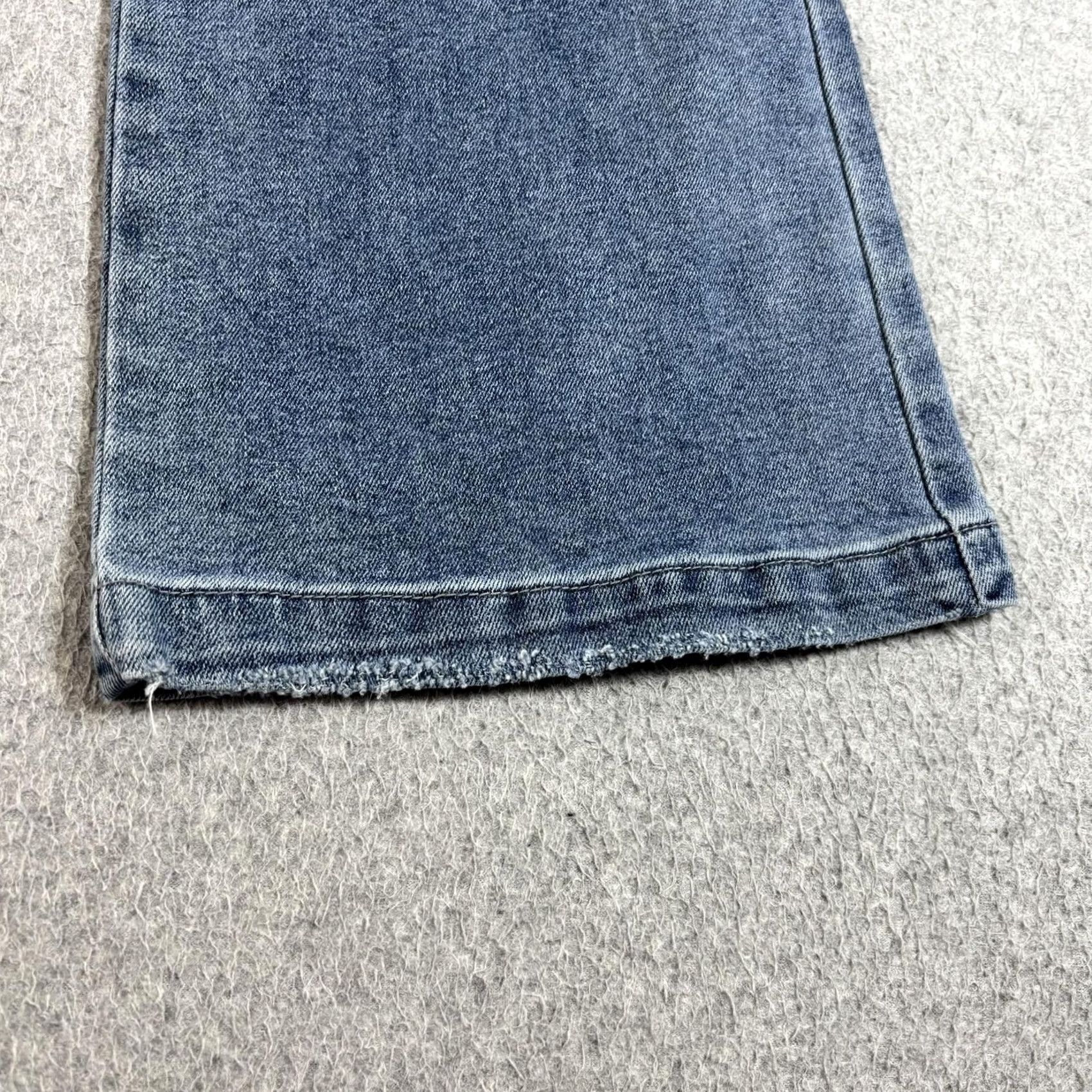 Vintage KanCan Jeans Juniors 3/25 Blue Med Wash High Rise Wide-Leg Cargo Denim Stretch Jeans Womens Size 26" / US 2 / IT 38 - 6 Thumbnail