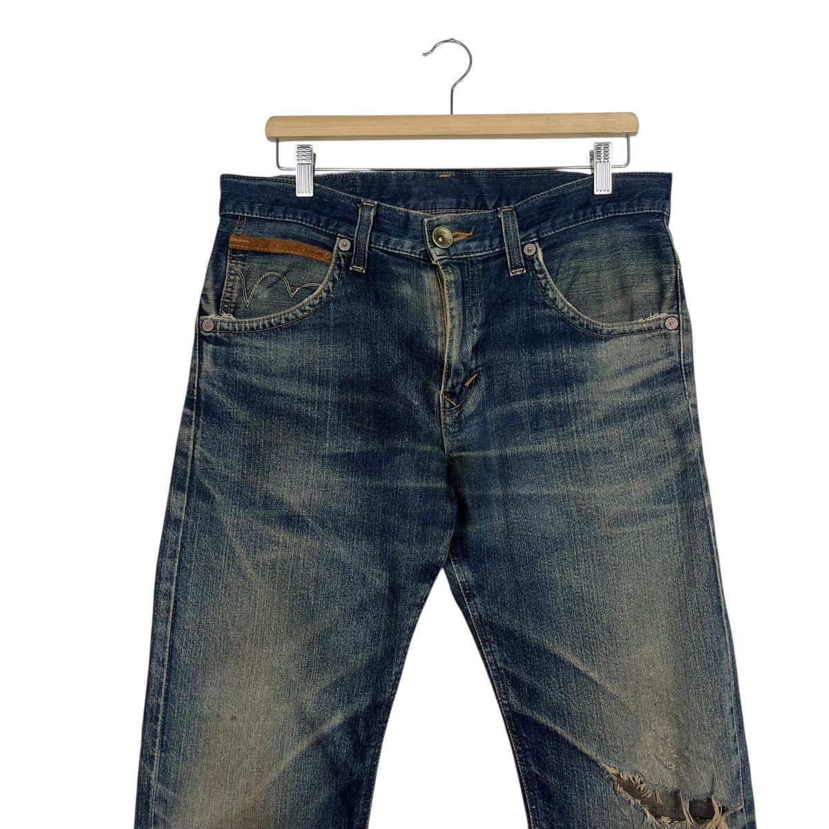Edwin Vintage Edwin Western Cowboy Distressed Denim Jeans Size US 34 / EU 50 - 3 Thumbnail
