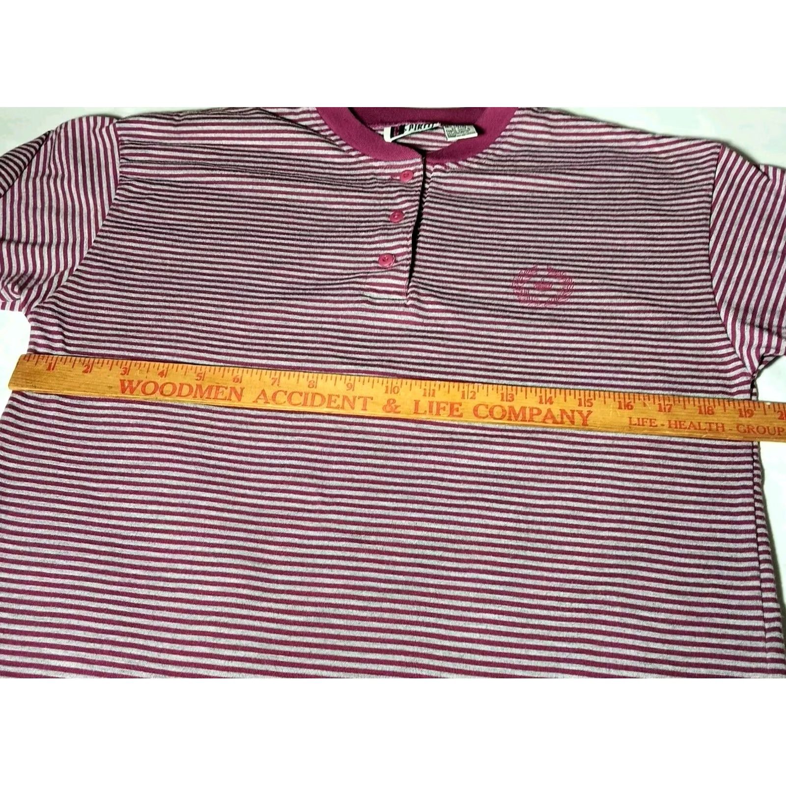 Vintage Bold Spirit Shirt Retro Stripe Vintage Grunge Pink Gray Womens Casual S 3 Button Crew Neck Size S / US 4 / IT 40 - 4 Thumbnail