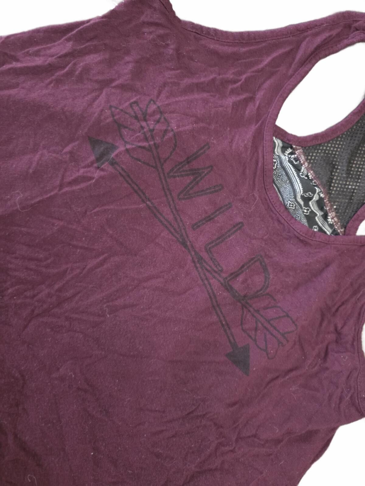Empyre Empyre Wild Graphic Racerback Tank Top Small Burgandy Sheer Size S / US 4 / IT 40 - 7 Thumbnail
