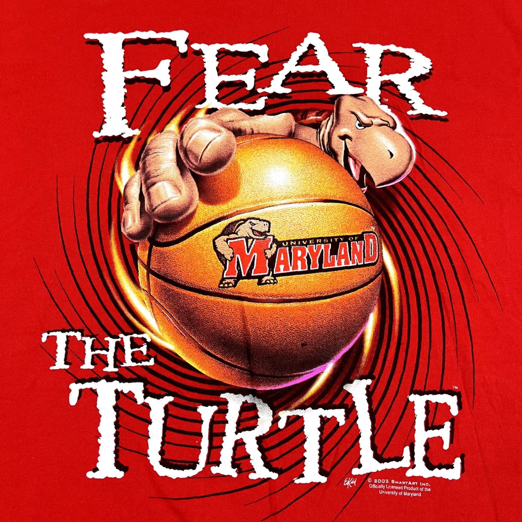 Fruit Of The Loom VINTAGE UNIVERSITY OF MARYLAND Shirt Mens 2XL Red Terrapins Turtle Graphic T Y2K University Mens Shirt 2XL Red Graphic Print Cotton Size US XXL / EU 58 / 5 - 2 Thumbnail