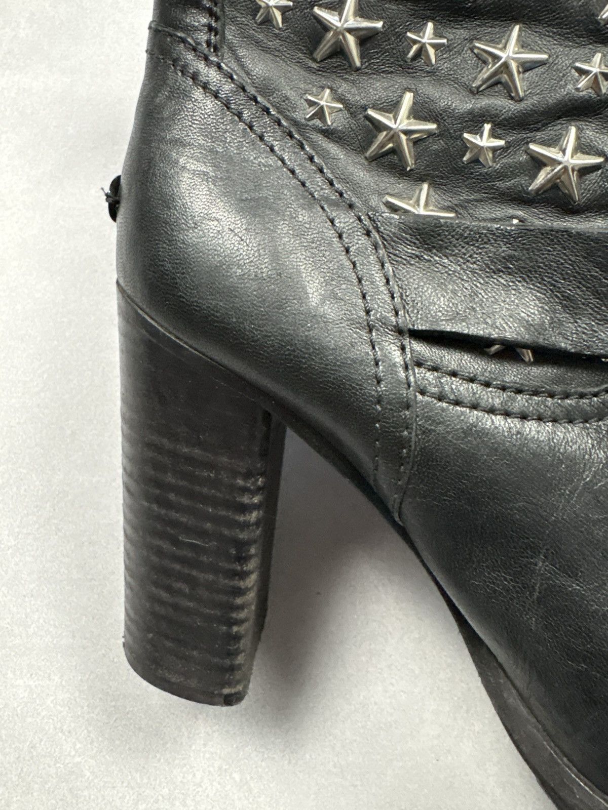 Jimmy Choo Jimmy Choo Star Stud Leather Ankle Boots Buckle Heels Black Size US 10 / IT 40 - 11 Thumbnail