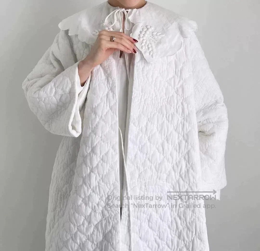 Other TOWAVASE White Linen Long Quilted Coat. Size M / US 6-8 / IT 42-44 - 7 Thumbnail