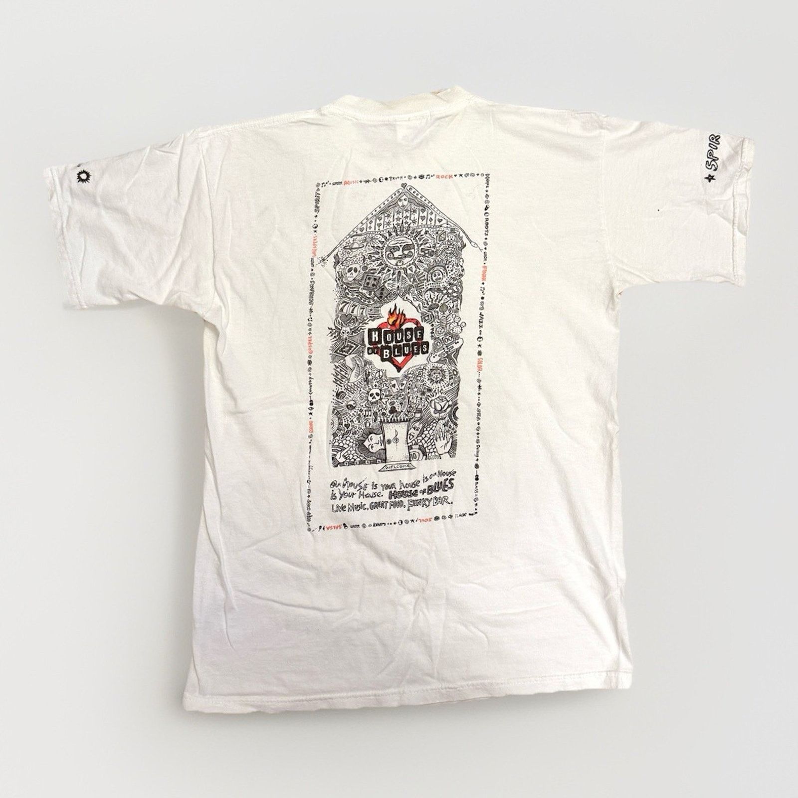 The Unbranded Brand VTG 90s T Shirt House Of Blues Las Vegas M White Tee Vintage Size US M / EU 48-50 / 2 - 2 Thumbnail