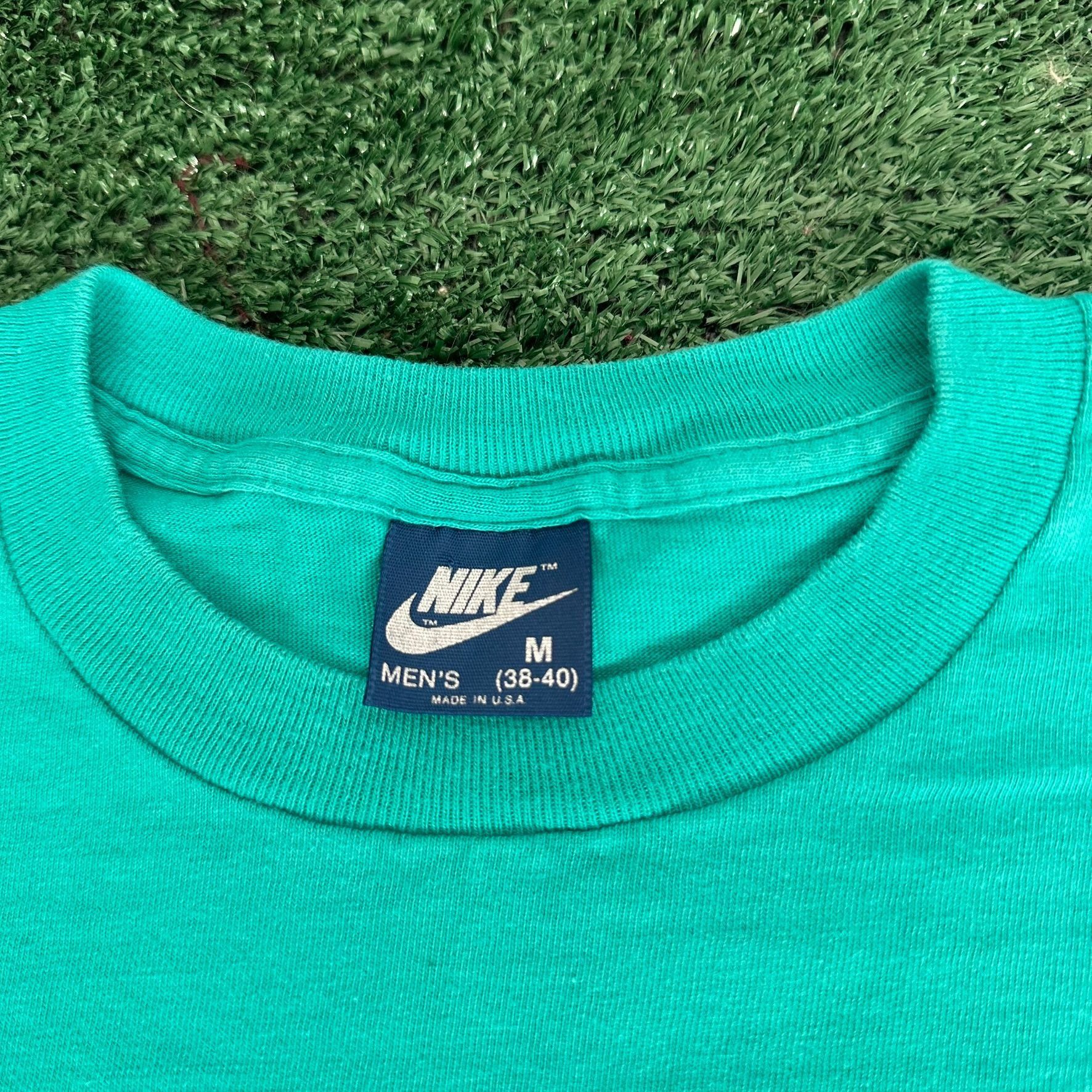 Nike Vintage 80s Nike Mini Swoosh T-Shirt Teal M Single Stitch St Size US M / EU 48-50 / 2 - 4 Thumbnail