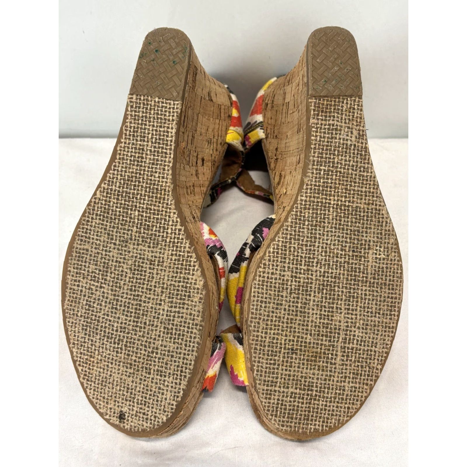 Toms Toms Sienna Cork Wedge Sandals Size 8 Multicolor Ikat Aztec Boho Summer Womens Buckle Ankle Strap Adjustable Espadrille Wedge Shoes Size US 8 / IT 38 - 5 Thumbnail