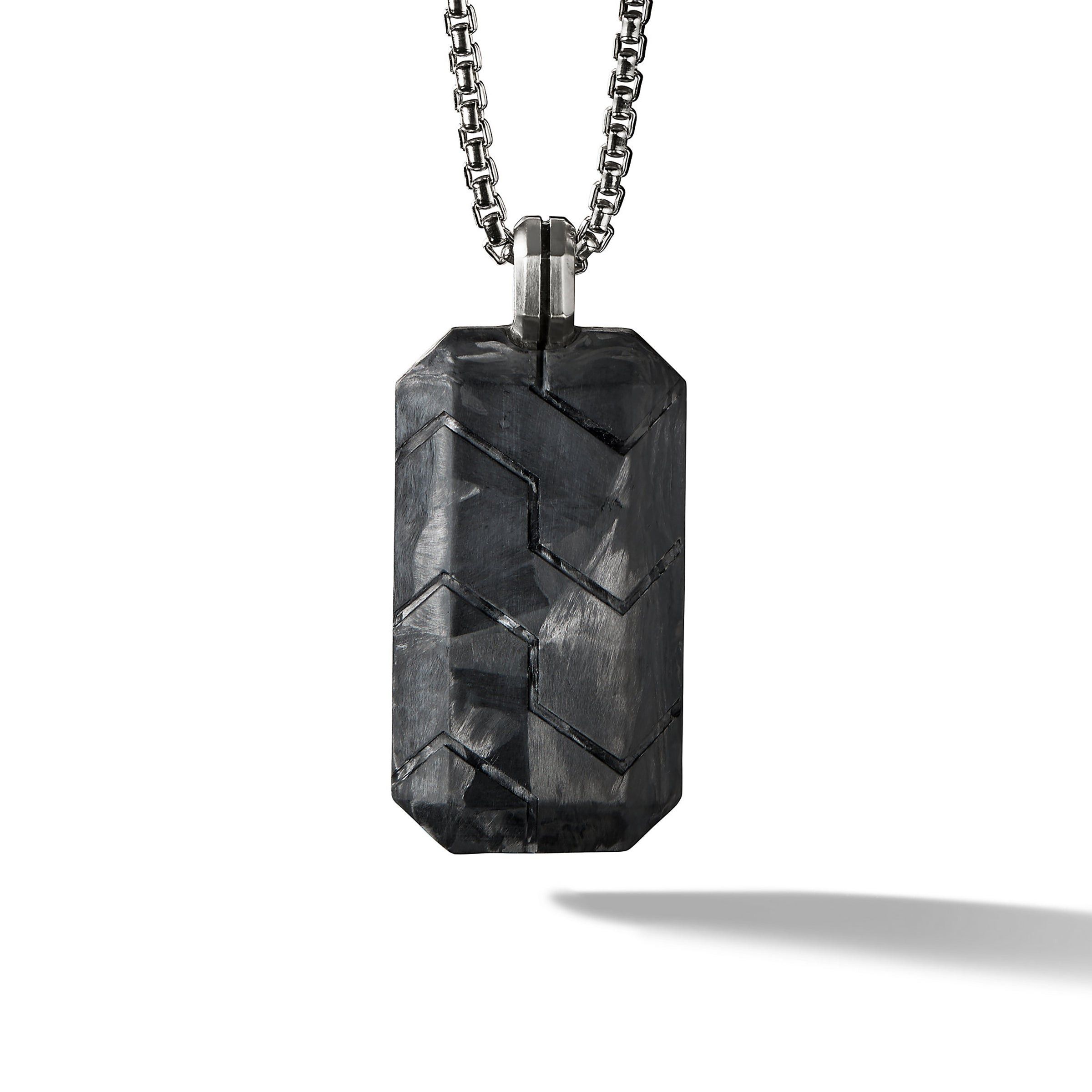 David Yurman o1w1db10526 D15592M /Size 7/Forged Carbon Tag in Silver Size ONE SIZE - 1 Thumbnail